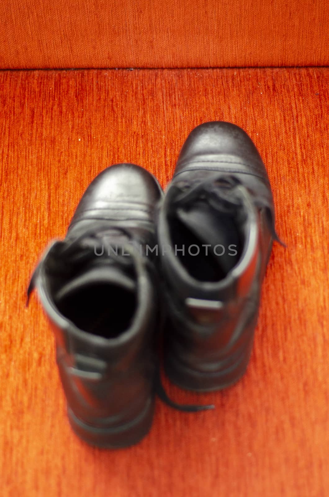 Old Black Leather Boots, Vintage