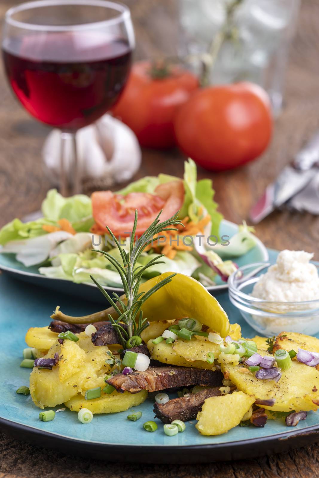 austrian potato groestl with red wine