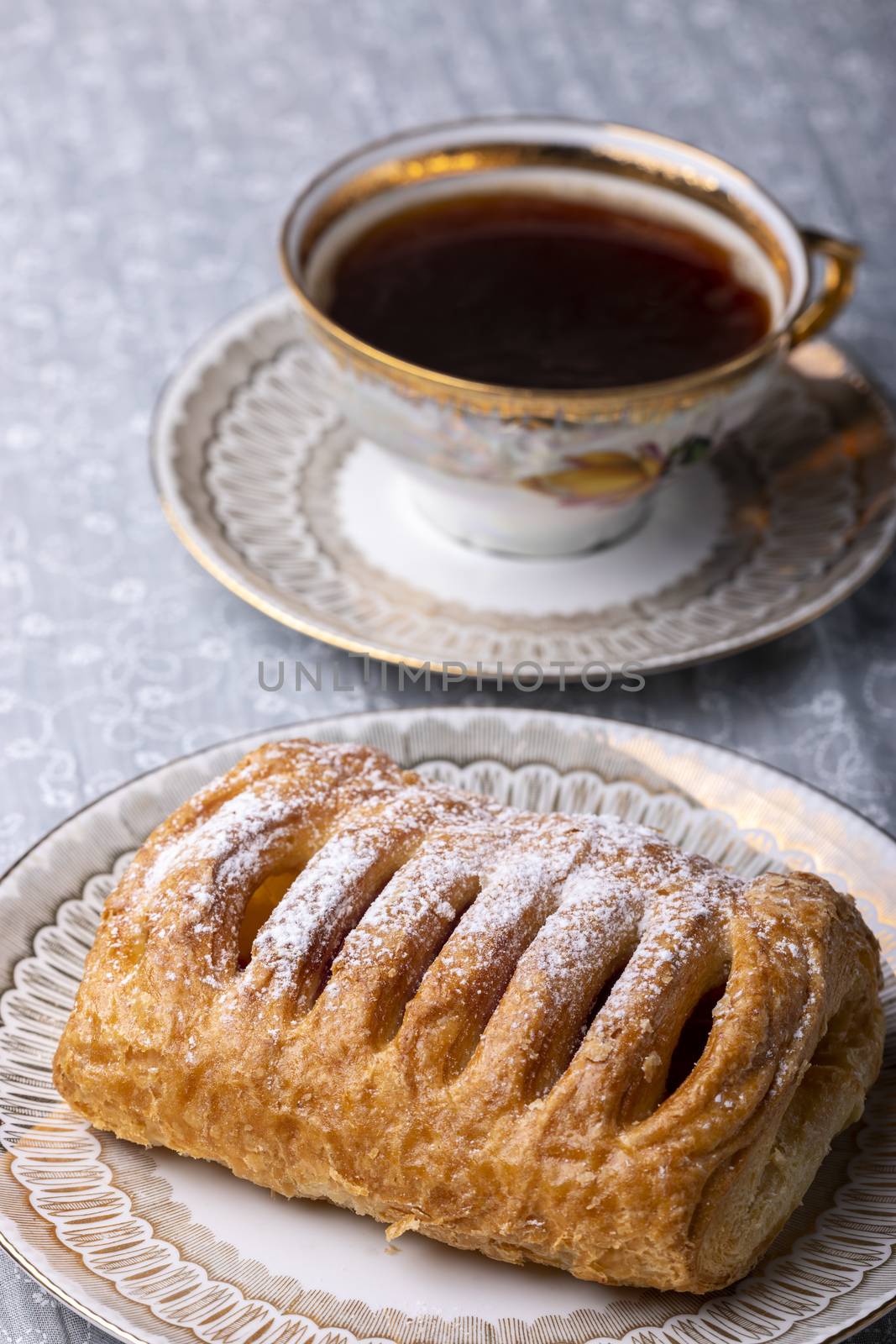 cherry pastry with icing sugar by bernjuer