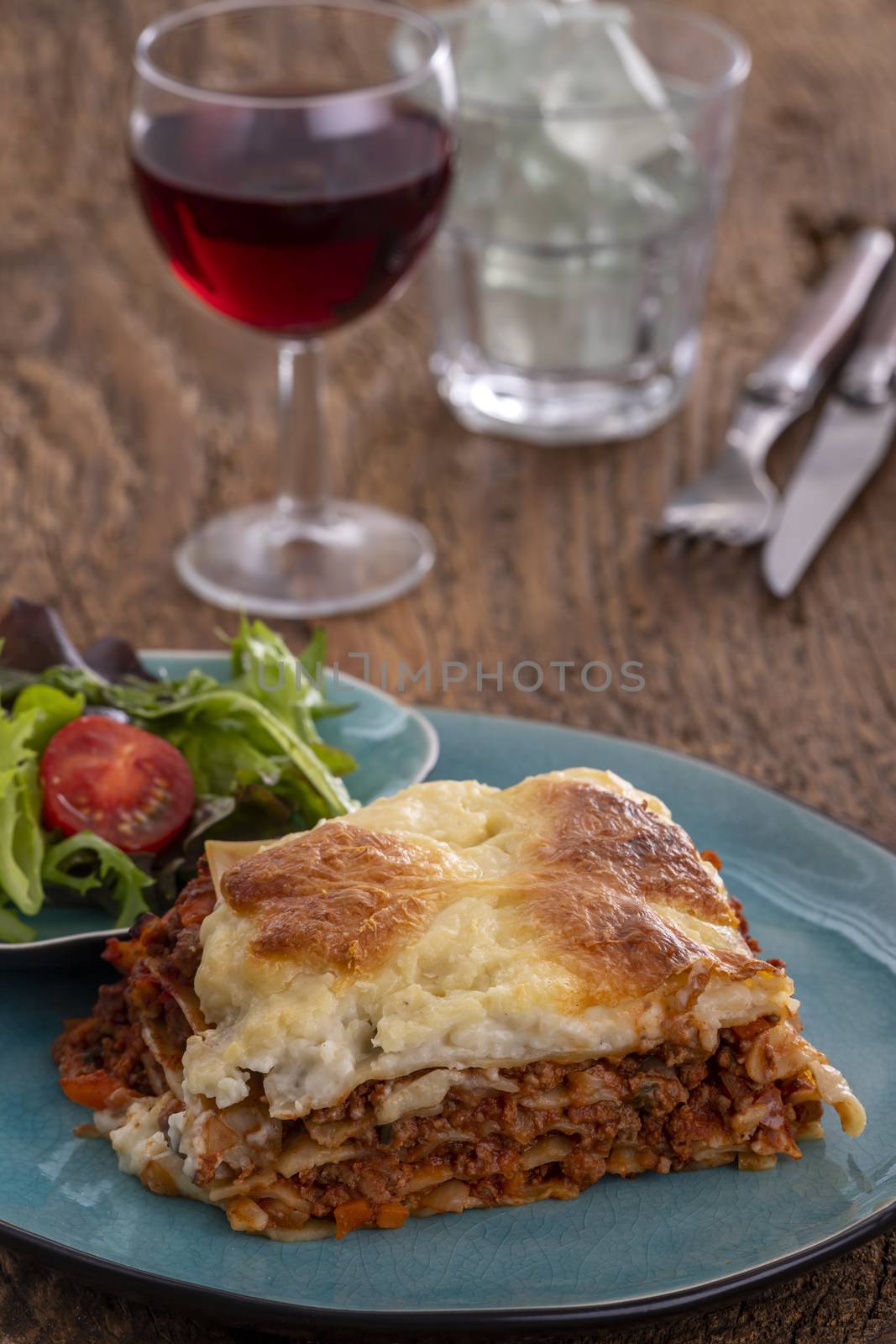 portion of lasagna on a plate