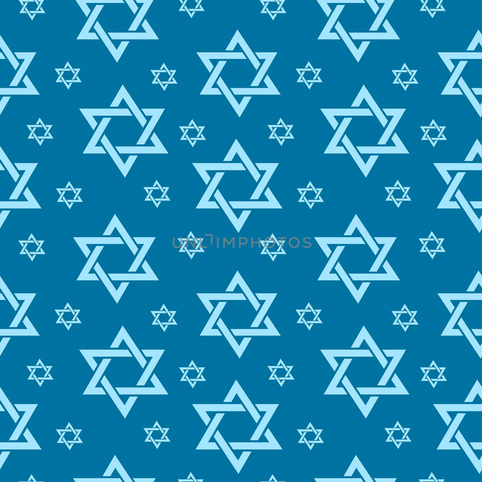 Happy Israel Independence Day seamless pattern with flags and bunting. Jewish Holidays endless background, texture. Jewish backdrop. illustration