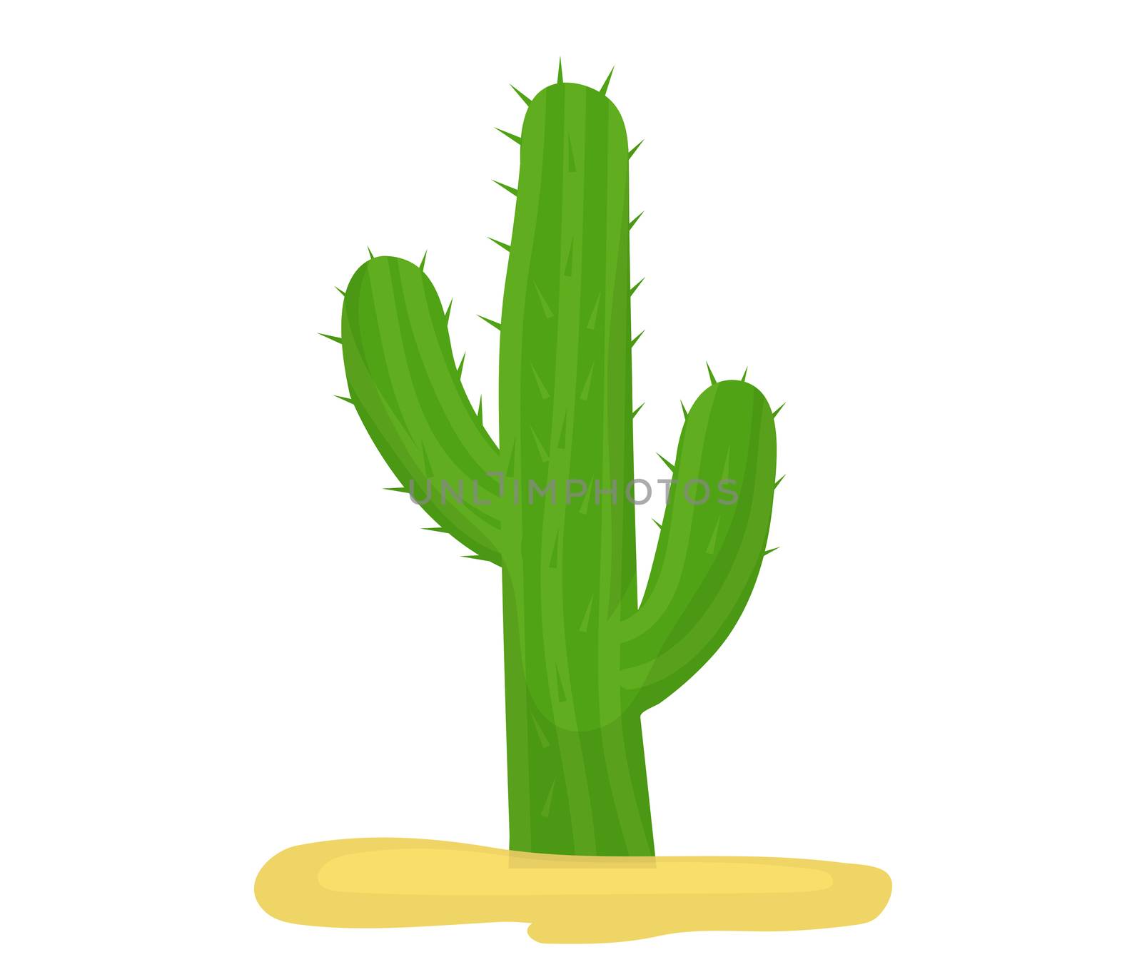 Cactus icon flat, cartoon style isolated on white background. illustration, clip art