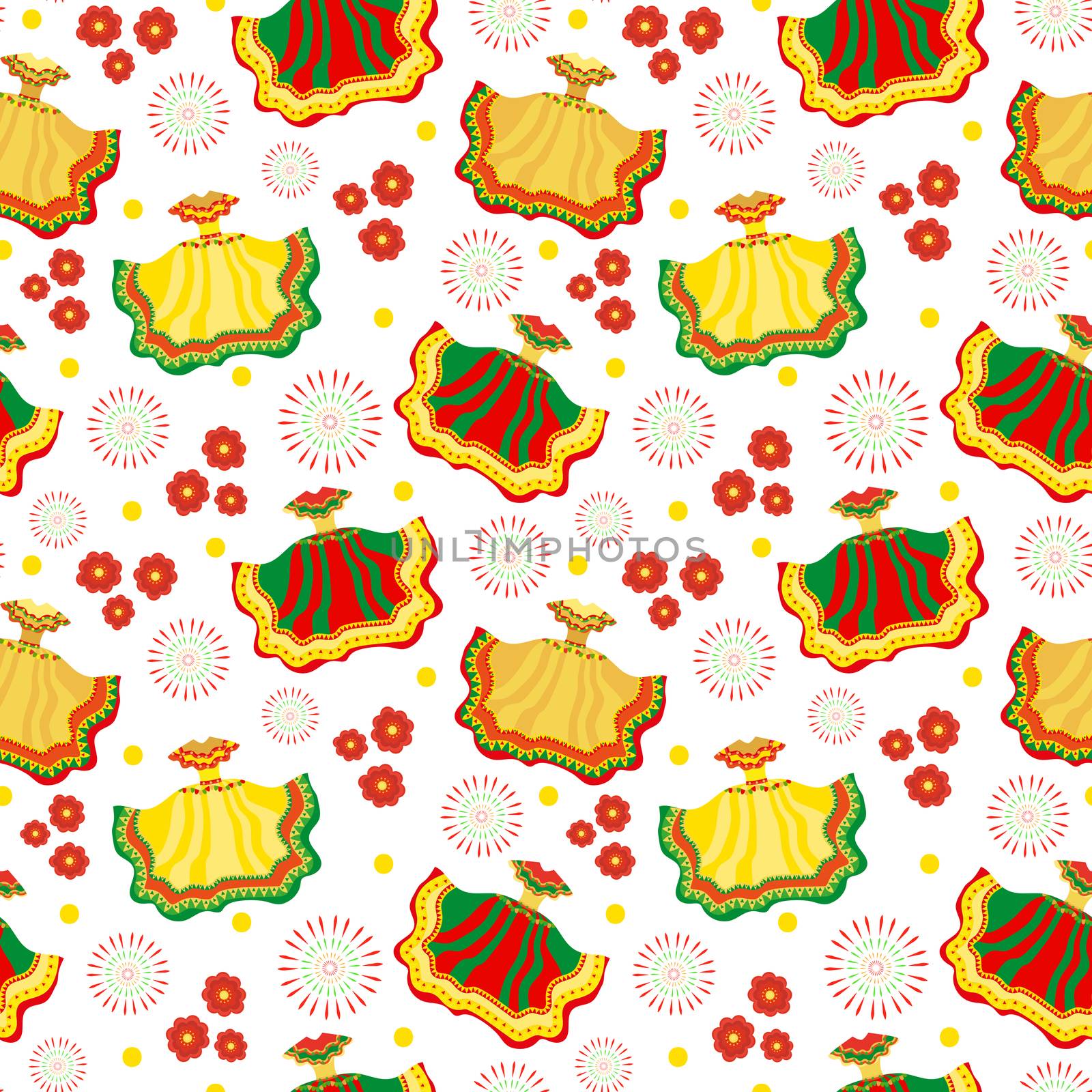 Cinco de Mayo seamless pattern. Mexican holiday endless background, texture. illustration. by lucia_fox
