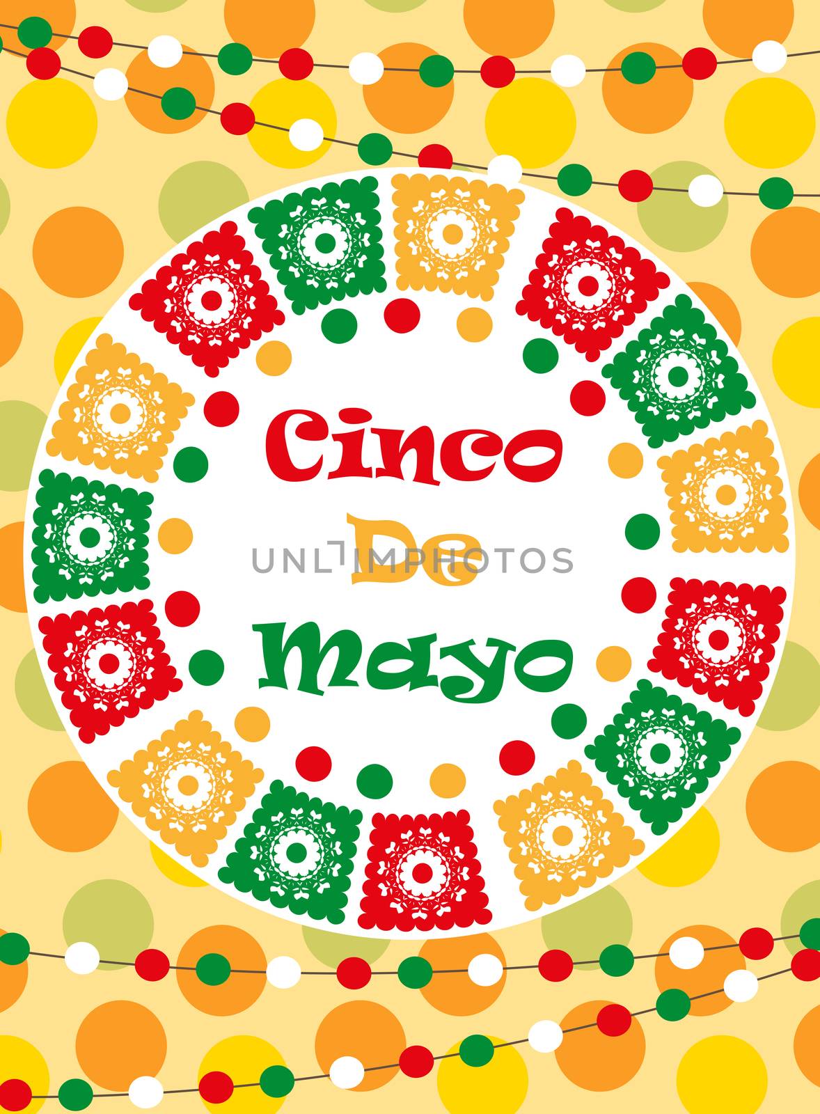 Cinco de Mayo greeting card, template for flyer, poster, invitation. Mexican celebration with traditional symbols. illustration. by lucia_fox