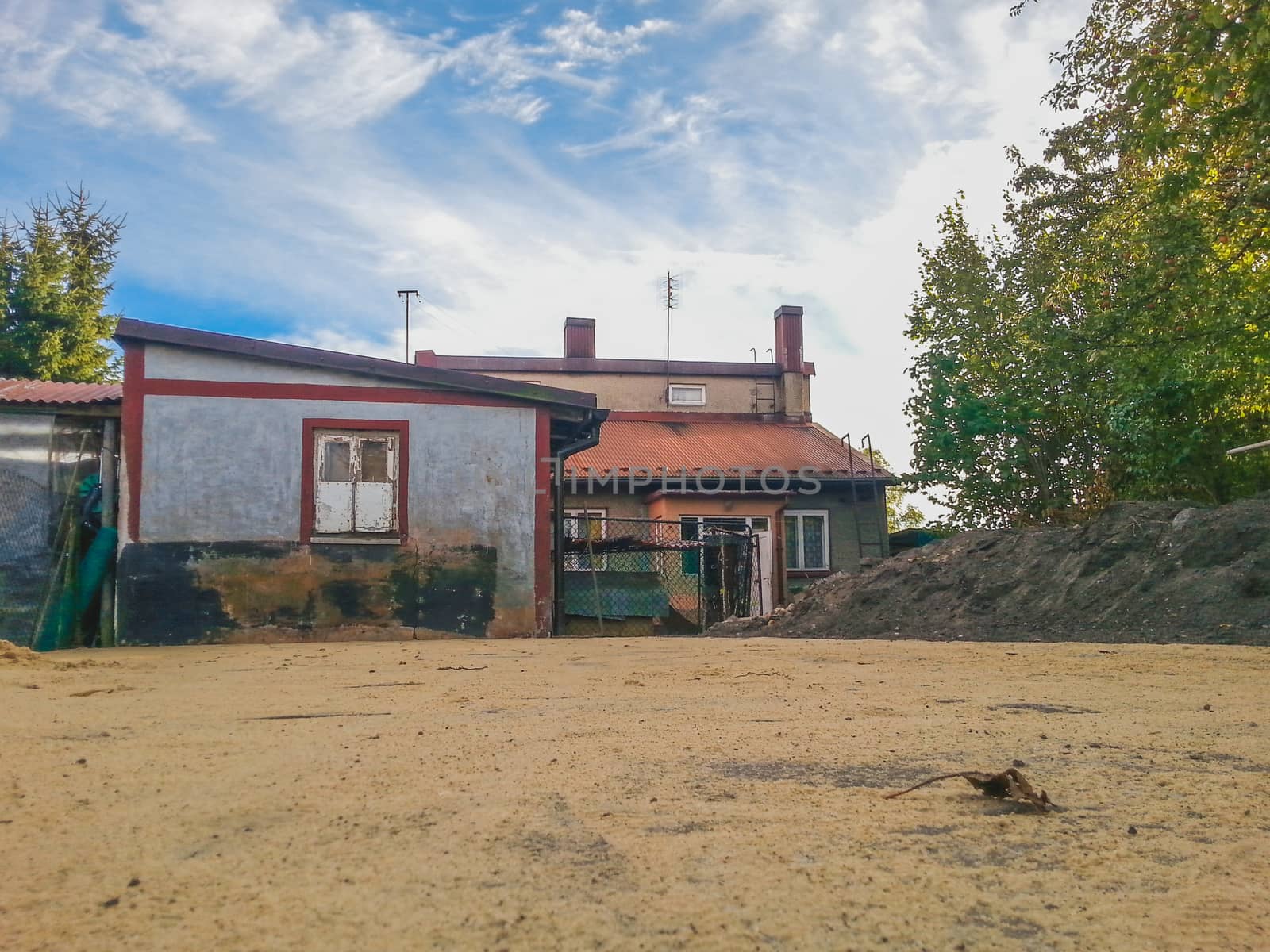 Saturated colors photo of old house ruins