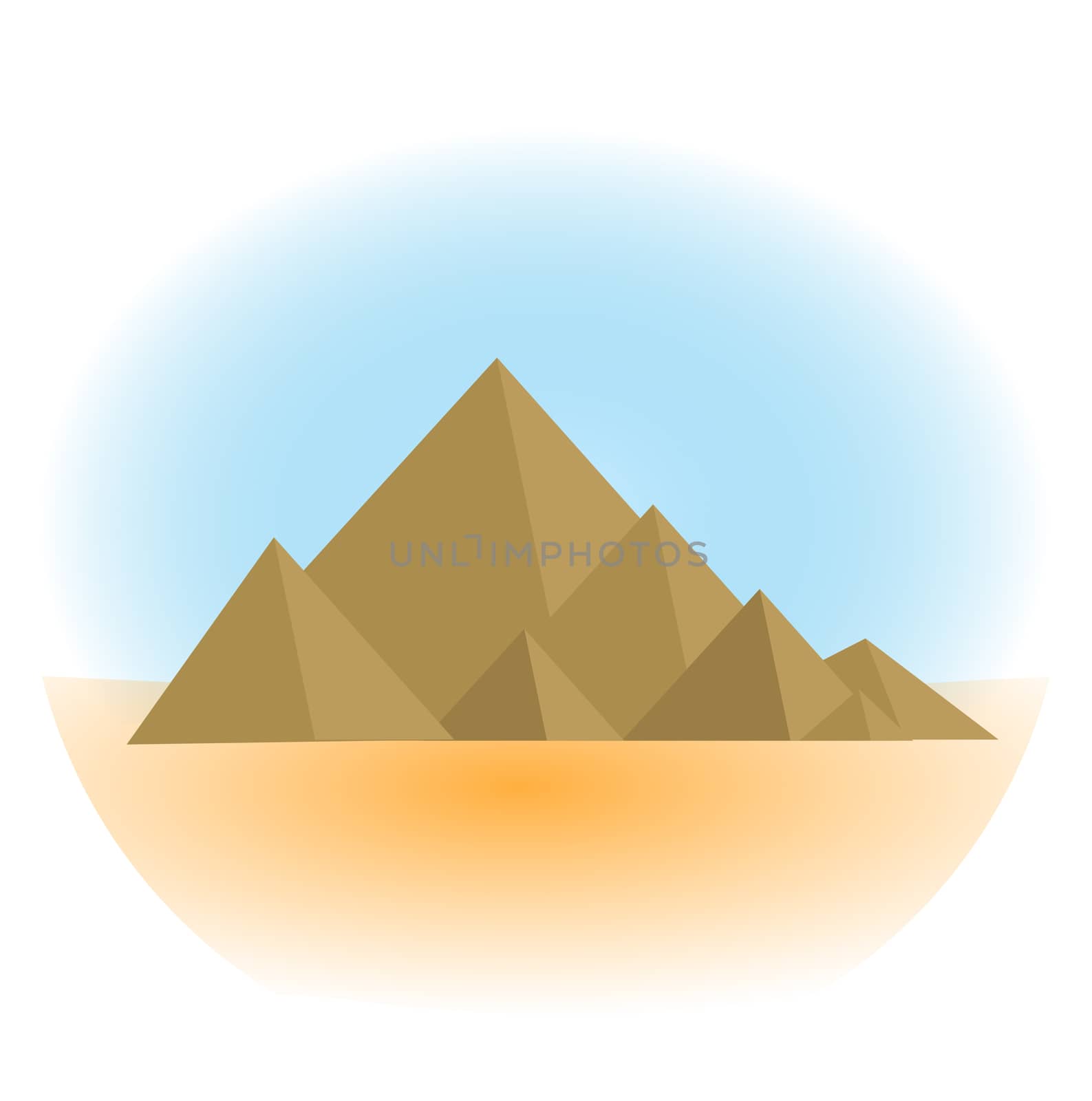 Mountain icon, flat, cartoon style. Jewish religious holiday Shavuot, Mount Sinai concept. Isolated on white background. illustration, clip-art