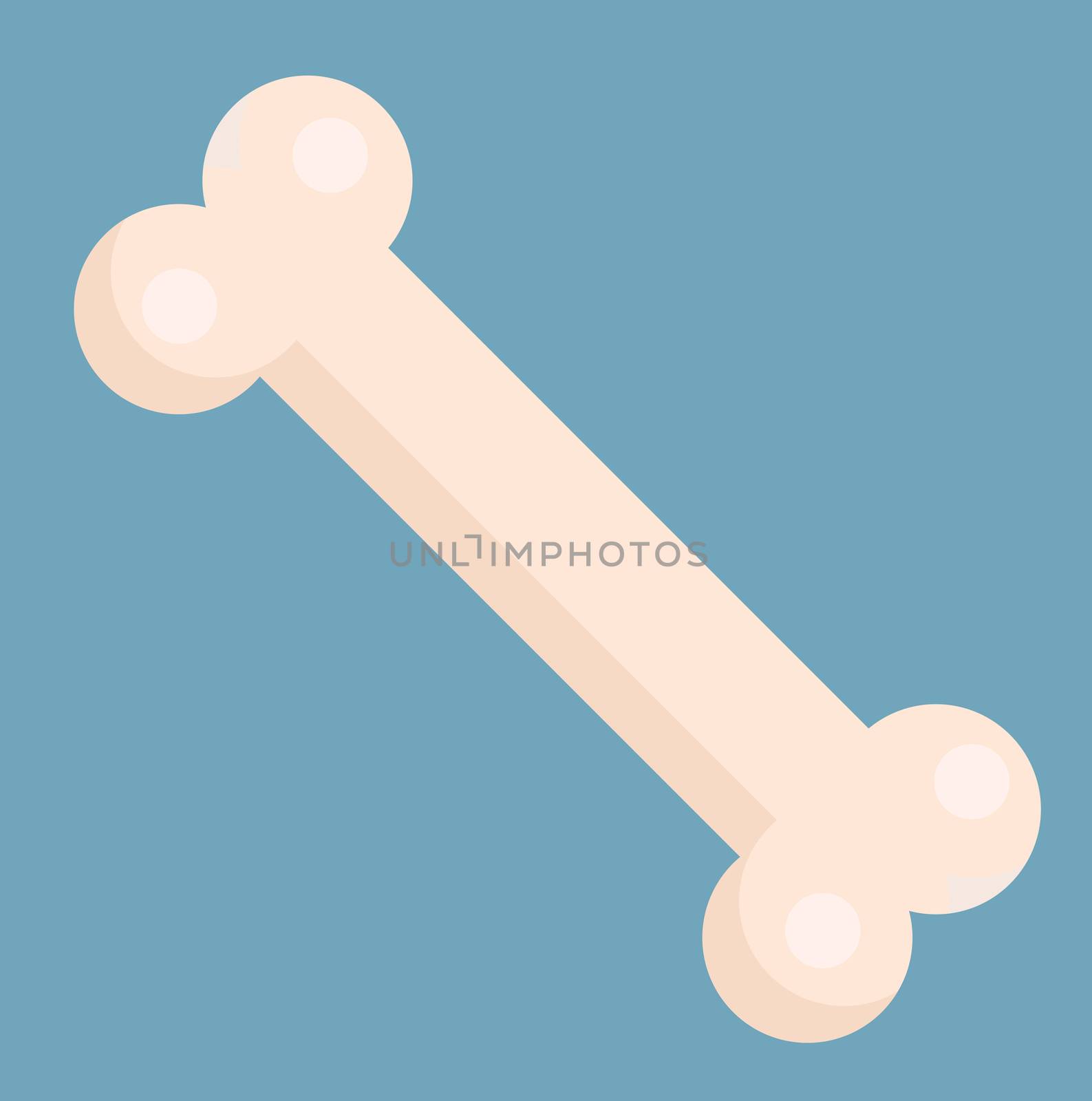 Bone icon, flat, cartoon style. Bones toy for dogs isolated on white background. illustration, clip-art. by lucia_fox