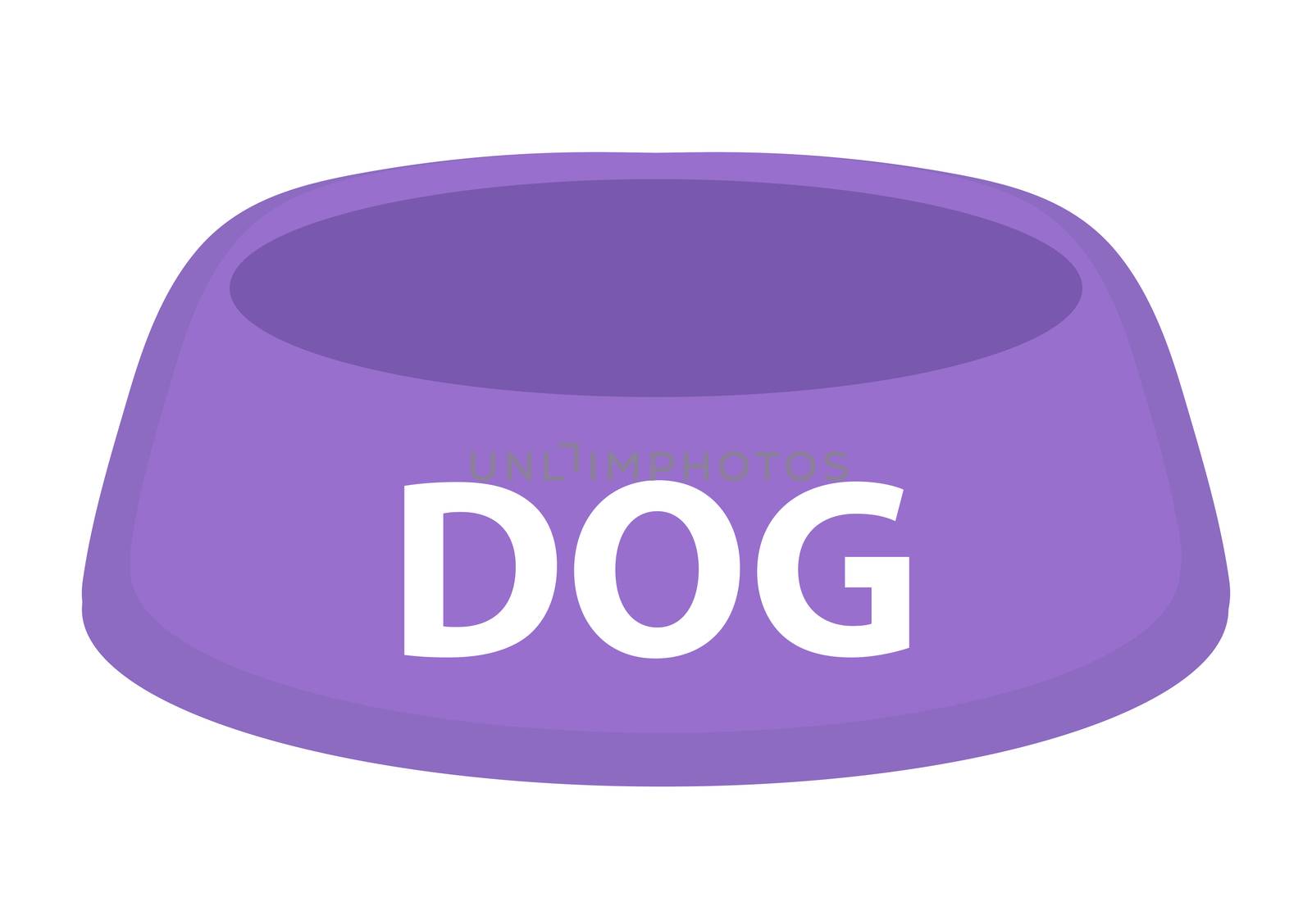 Dog bowl for food icon flat, cartoon style. Isolated on white background. illustration, clip-art. by lucia_fox