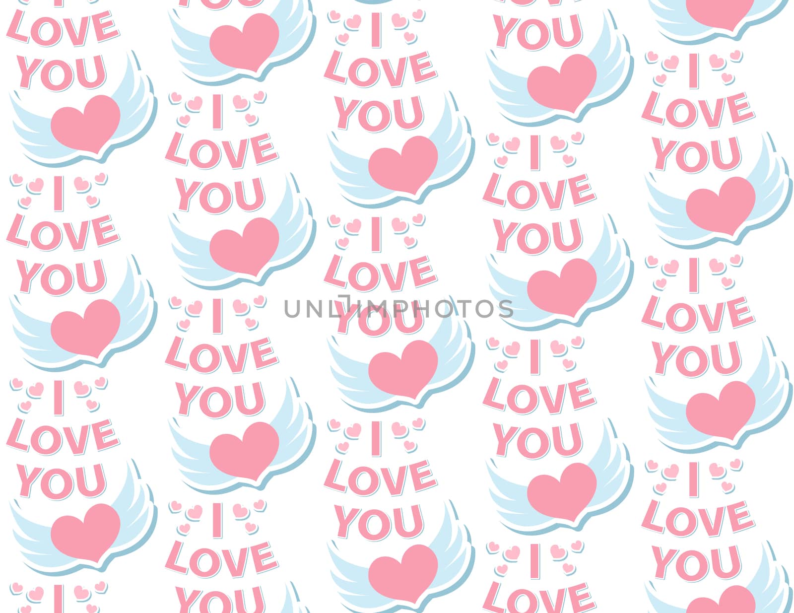 Love seamless pattern. Valentine's Day endless texture, background. illustration