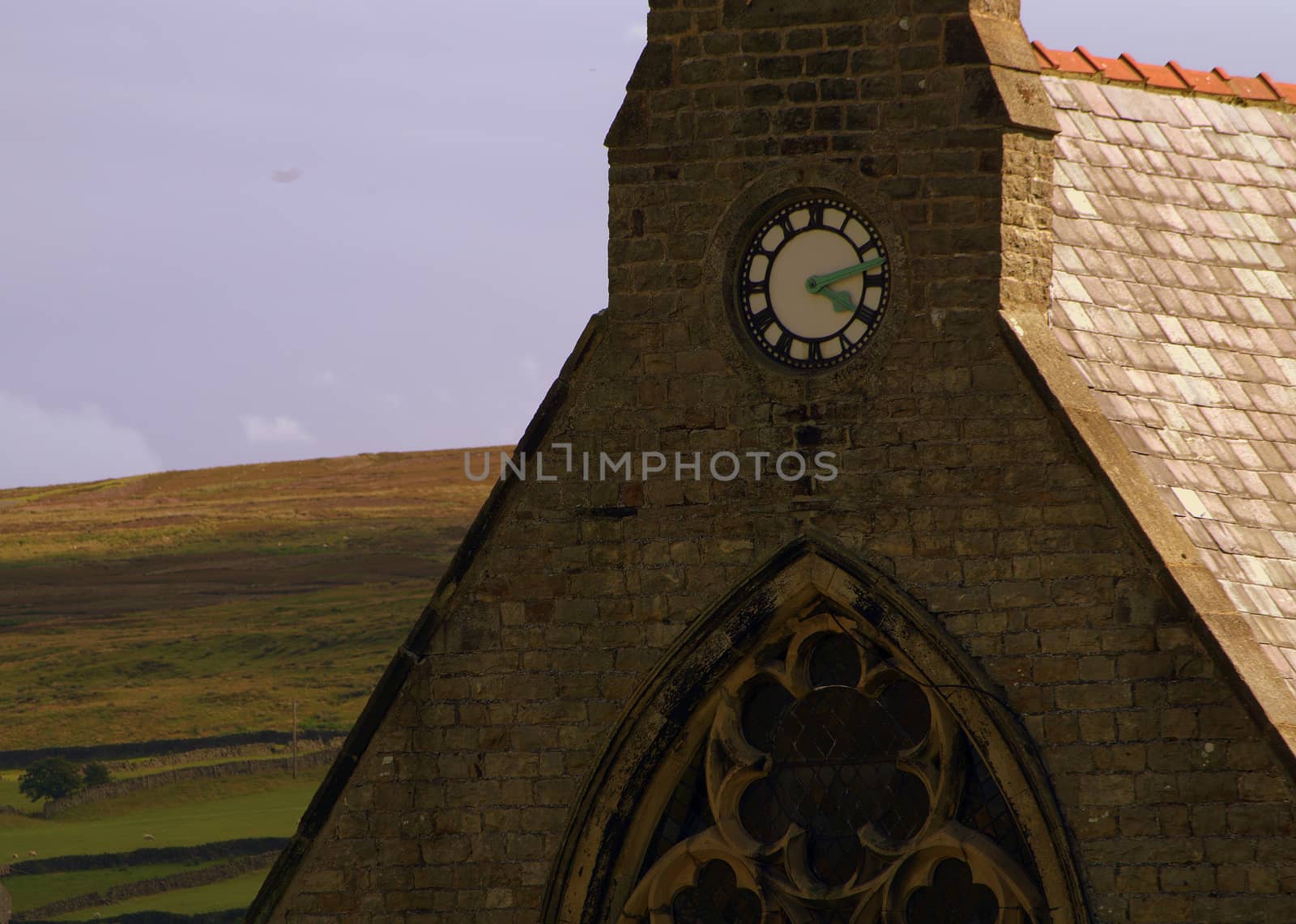 Church clock in a Dales village by flaneur9