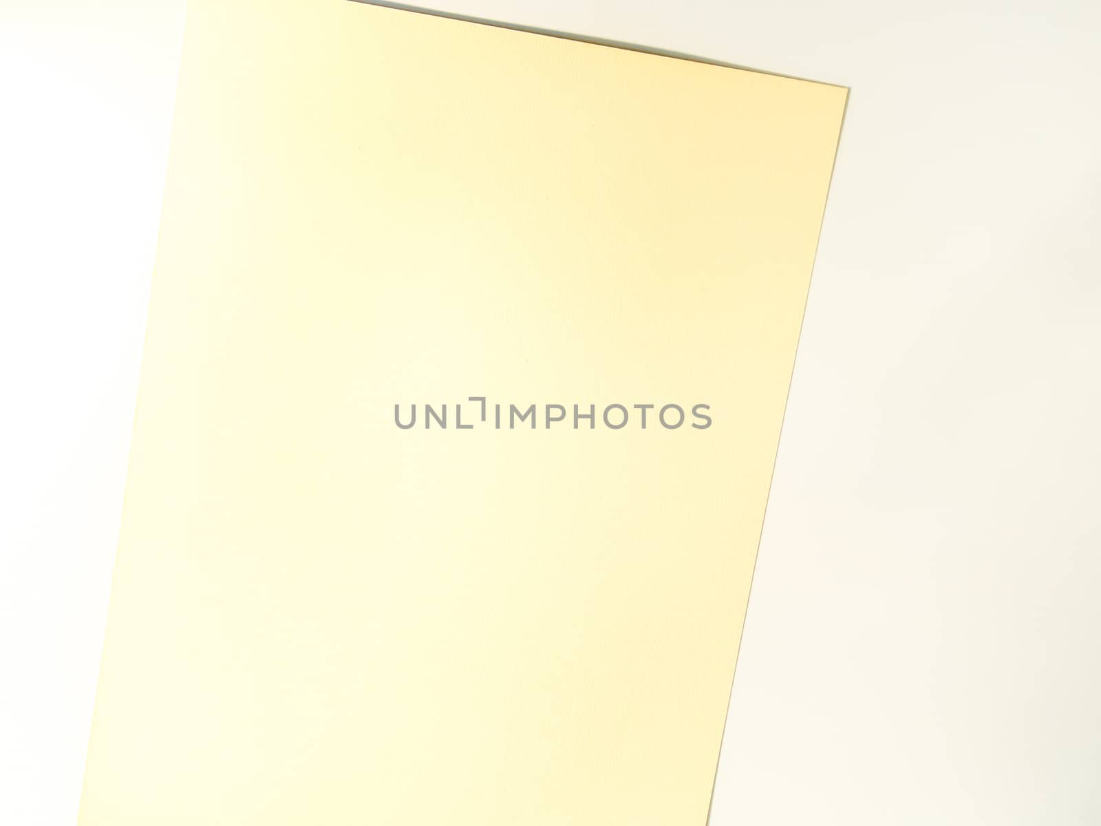 Blank white paper sheet on white background