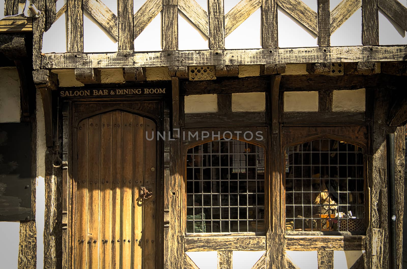 Half-timbered pub exterior in the south of England