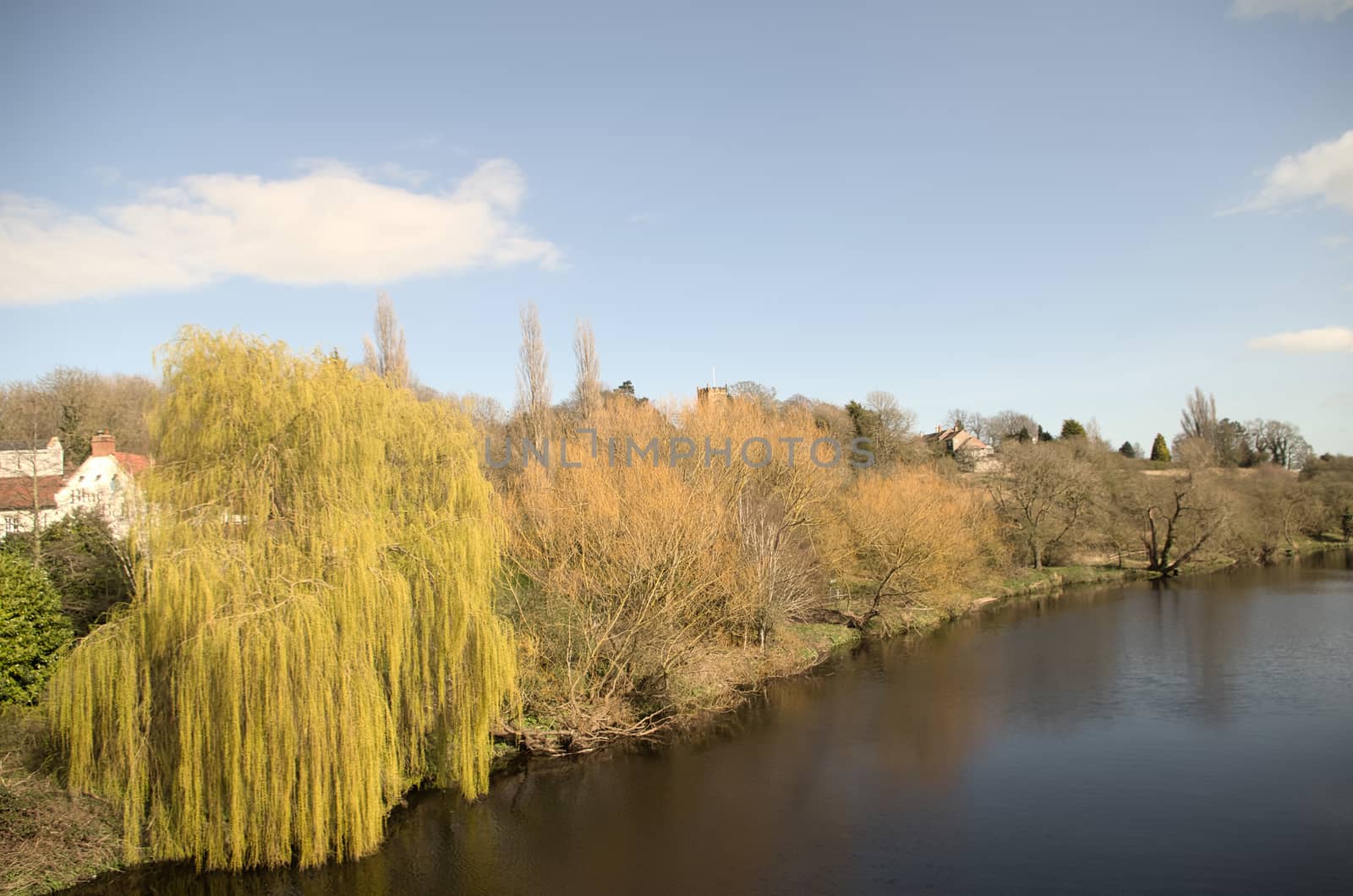 Banks of the River Tees in Yarm, Northern England