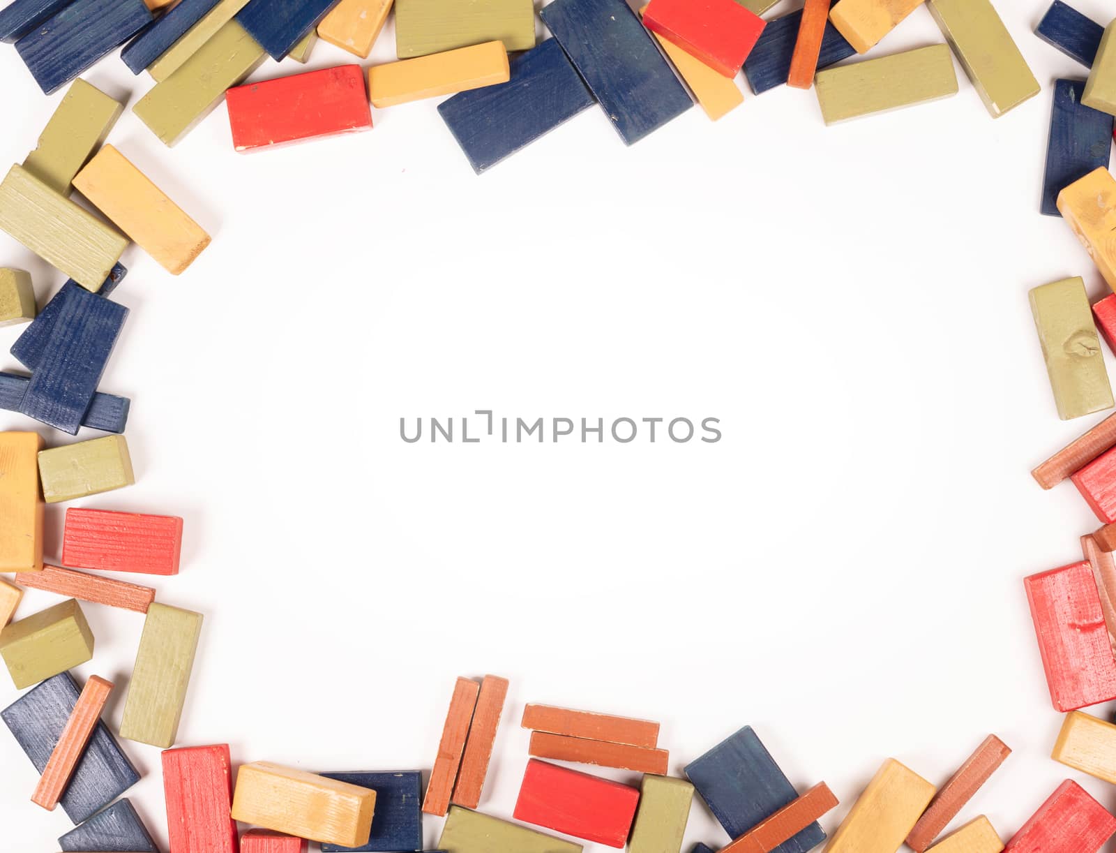 Vintage wooden blocks isolated on a white background