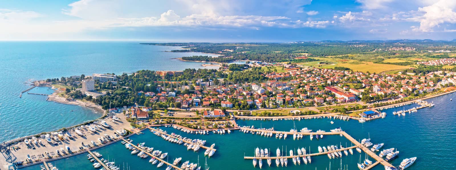 Adriatic coastline of Umag architecture aerial view by xbrchx