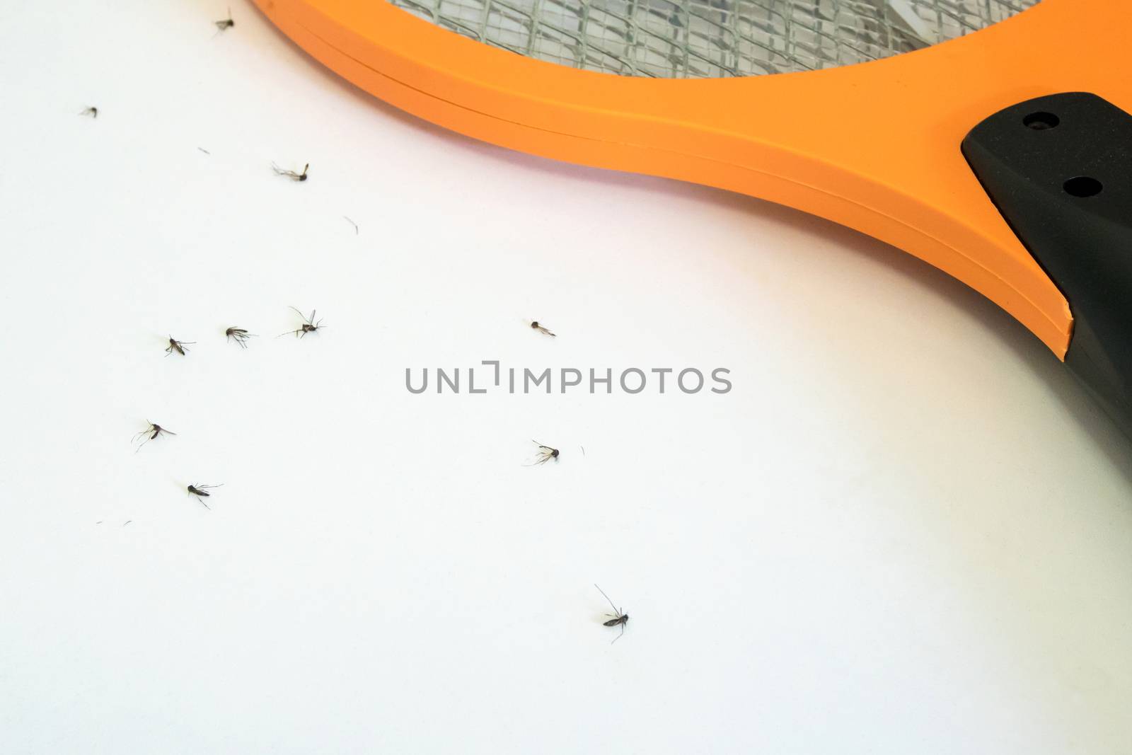 Many mosquitoes die by Electric mosquito swatter by Satakorn