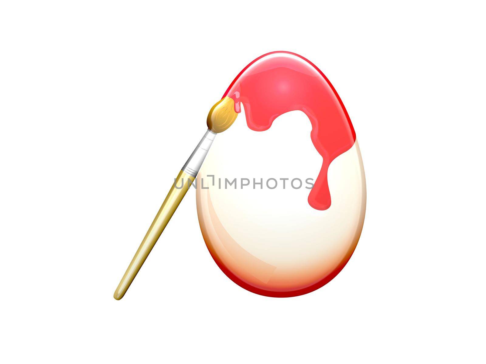 Easter egg in a row isolated on white - 3d rendering