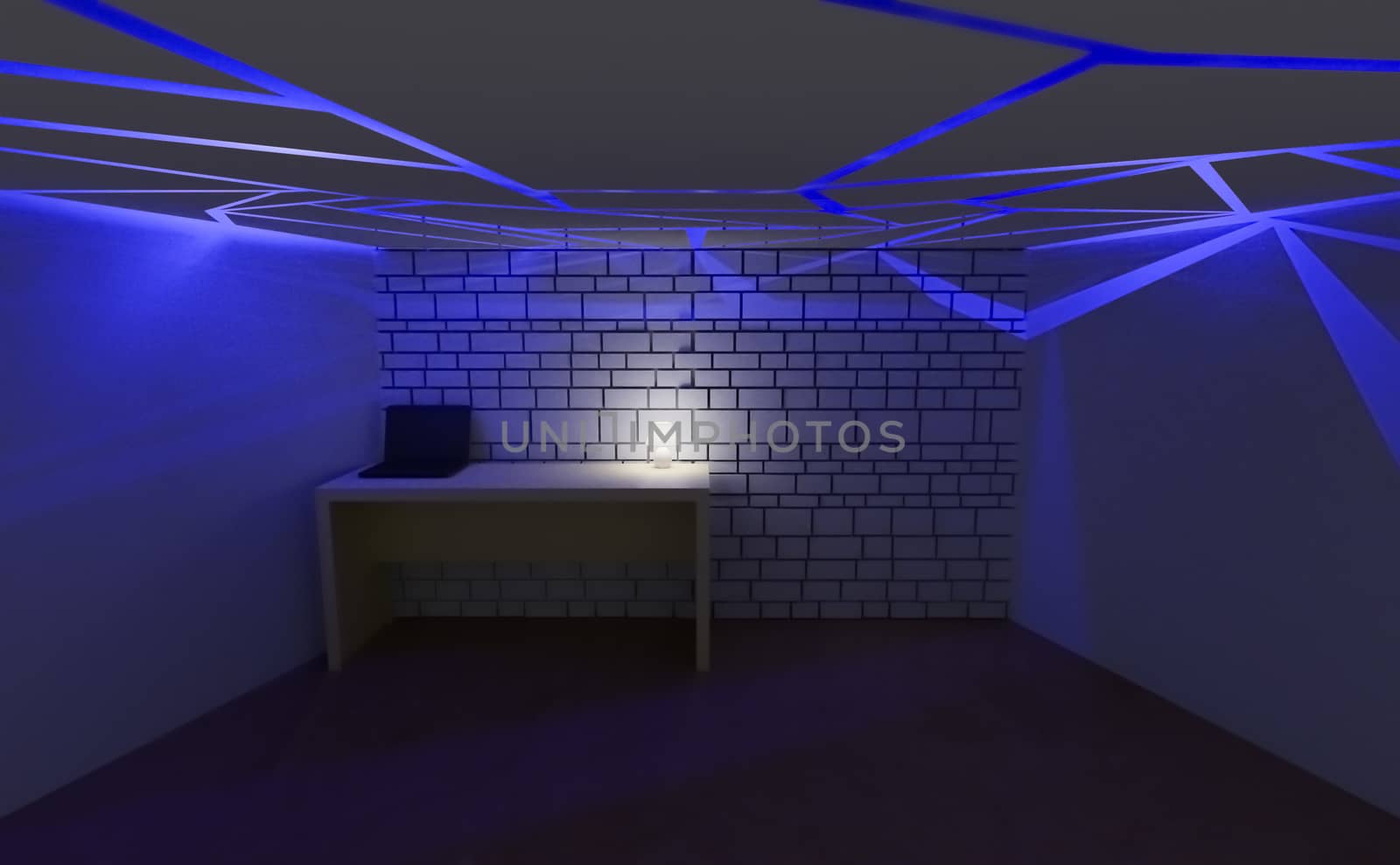 3d render modern empty room for work remotely by pickaalo