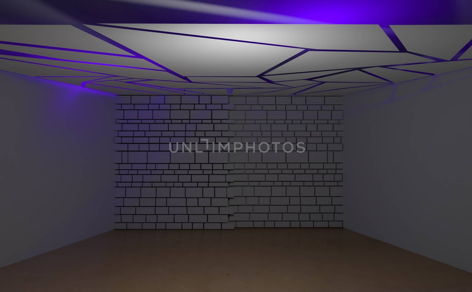 3d render modern empty room for work remotely