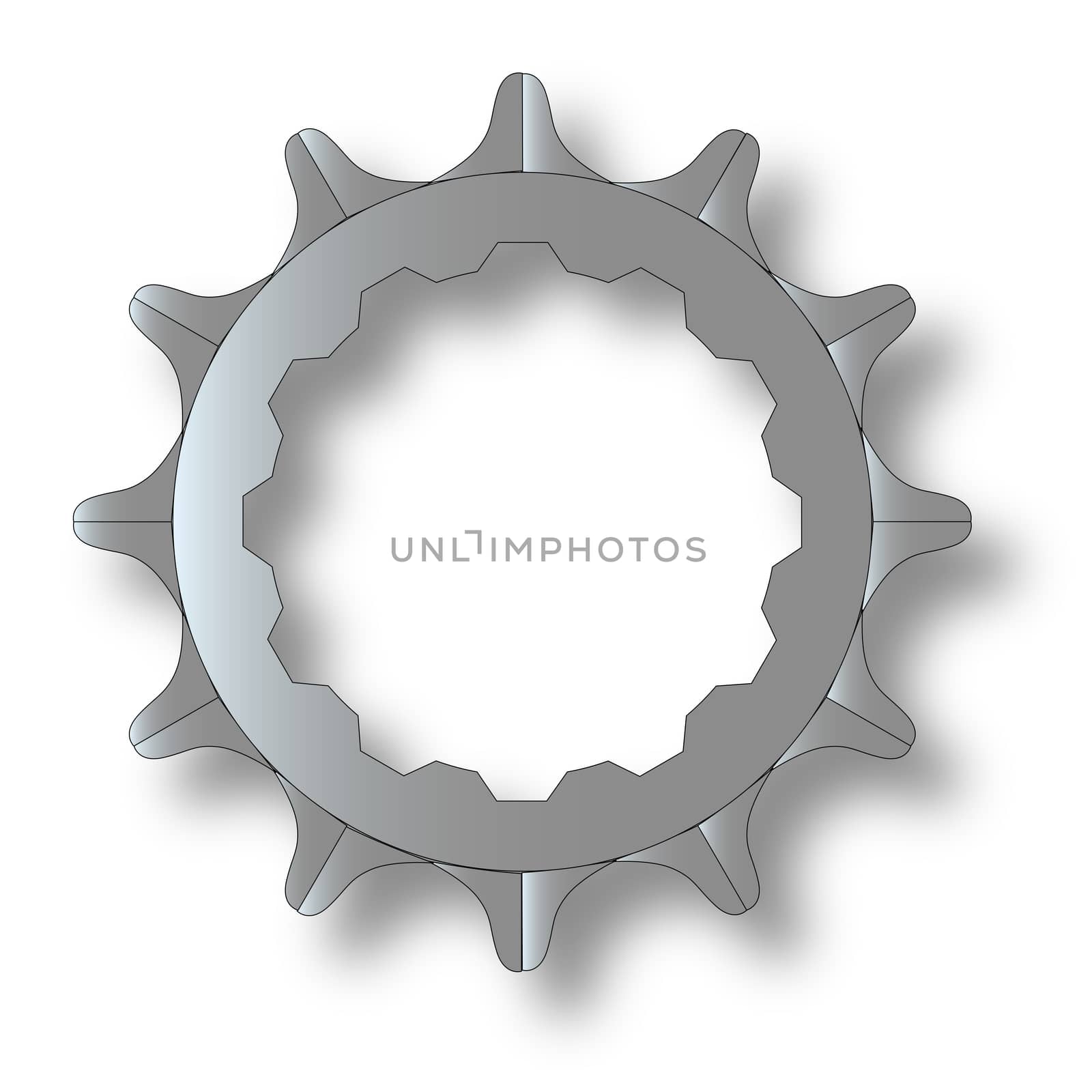 The rear driven cog of a bicycle.