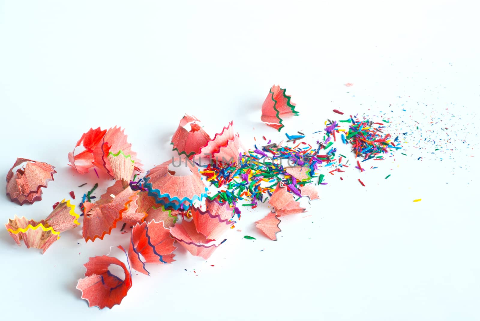 Color dust and Pencil shavings from Crayon