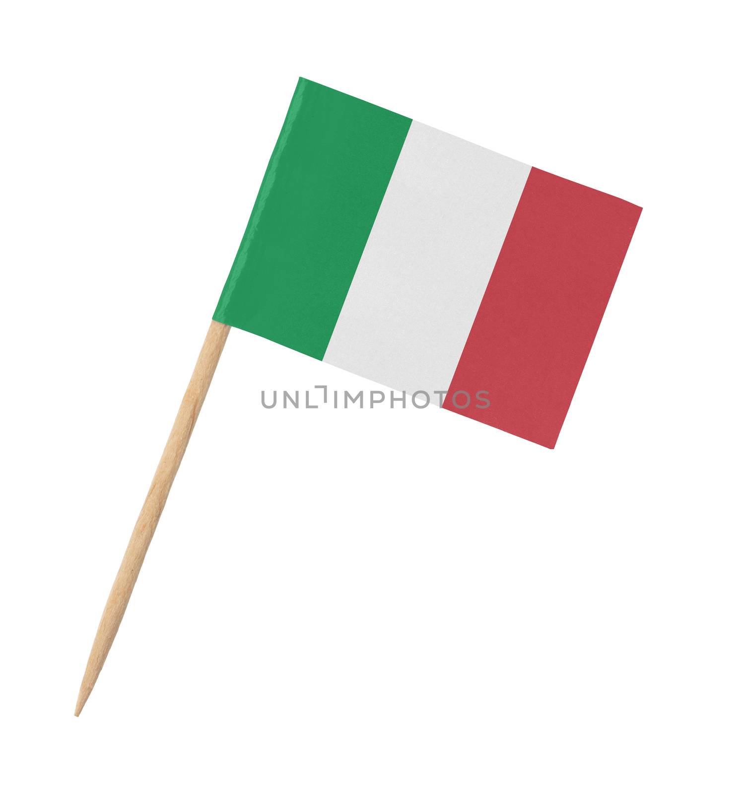 Small paper Italian flag on wooden stick by michaklootwijk