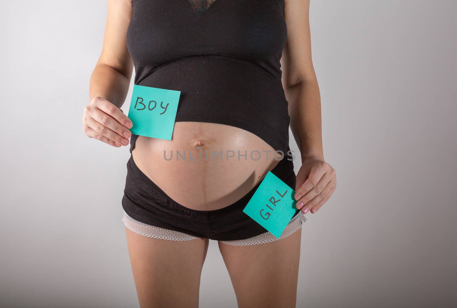 pregnant woman waiting for a boy or girl.