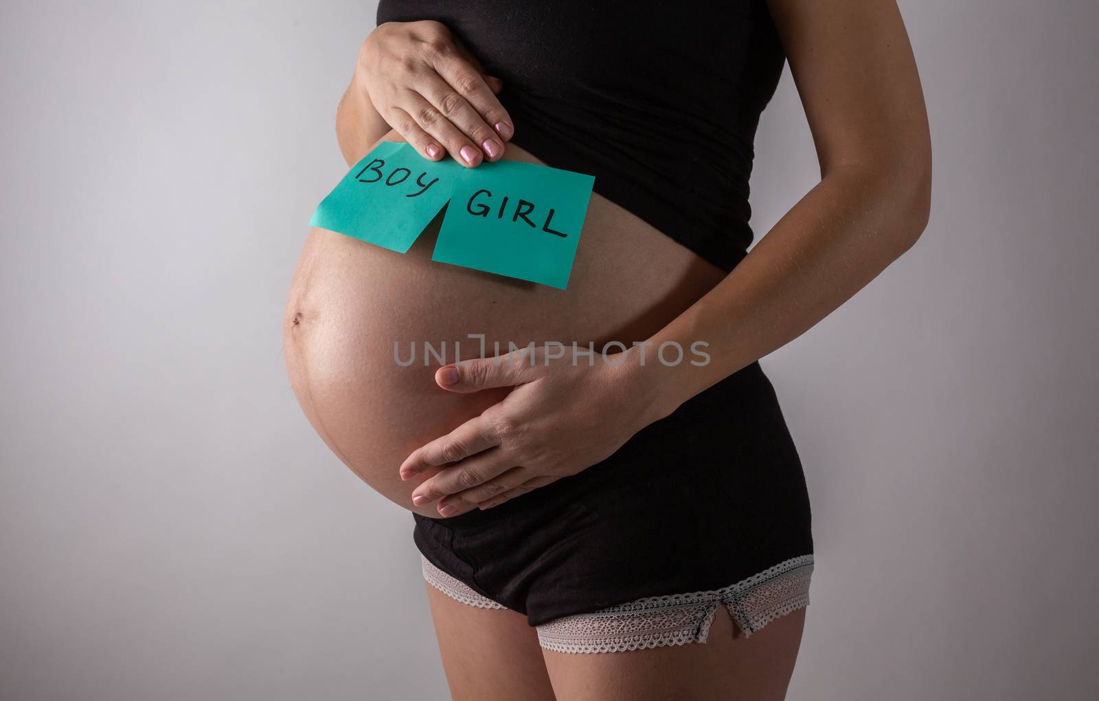 pregnant woman waiting for a boy or girl.