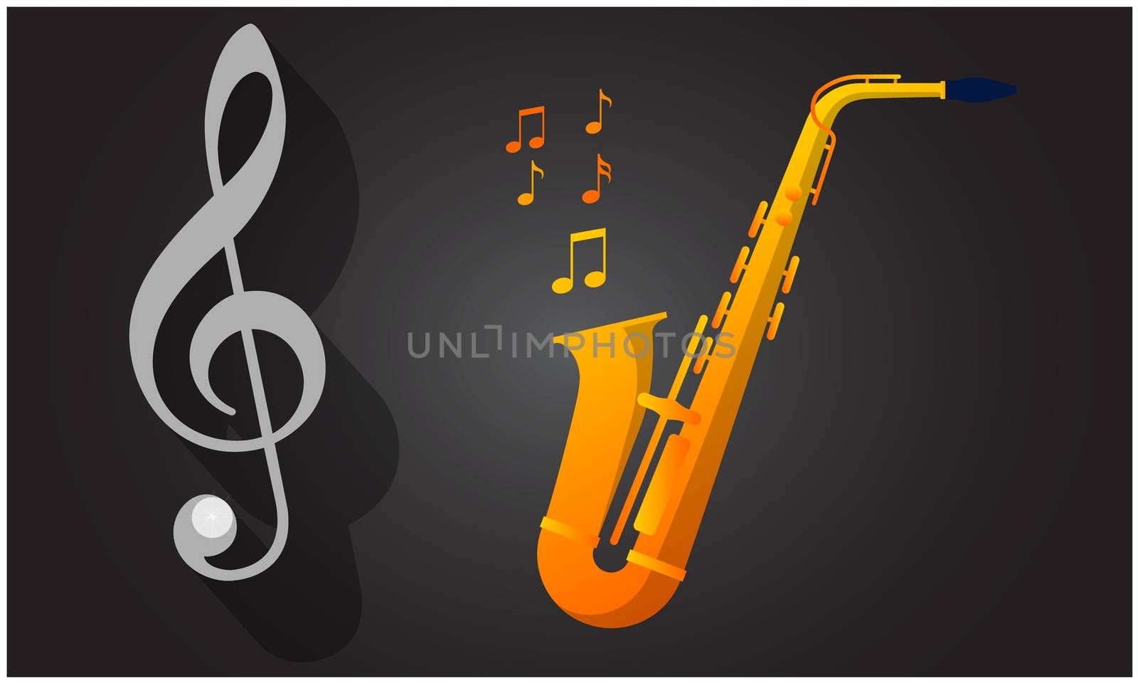 violin key and saxophone with music art on black art background by aanavcreationsplus