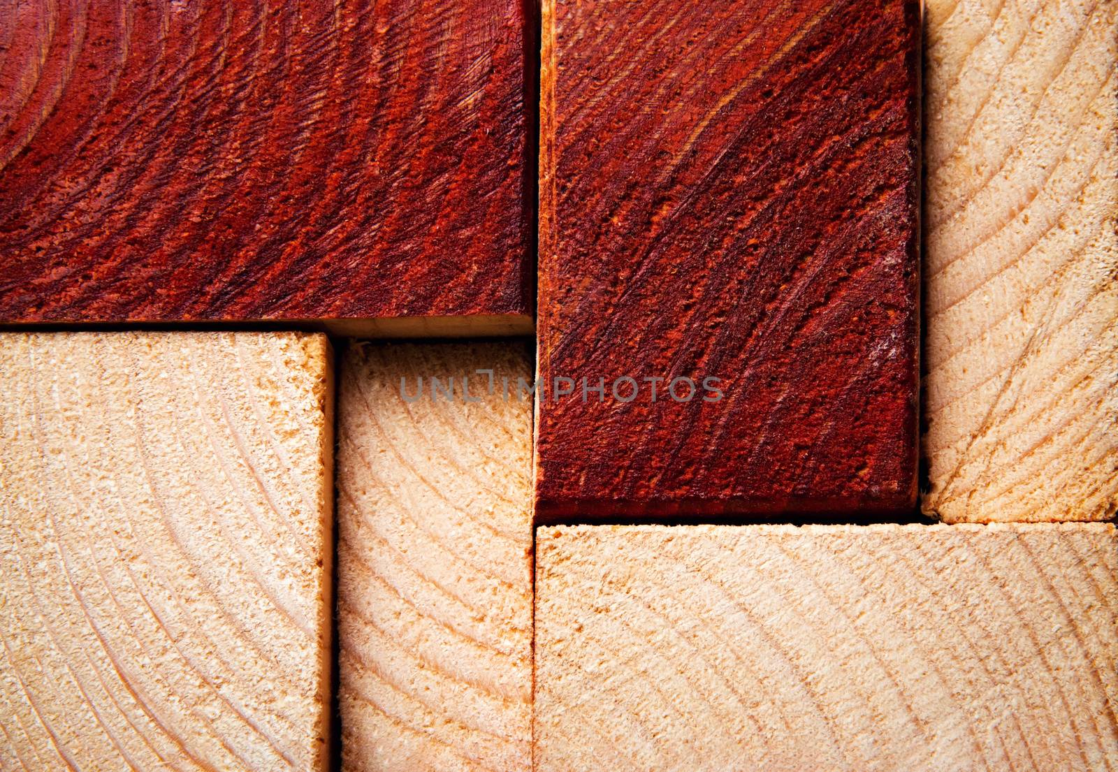 abstract background or texture sawn timber from two-color wood