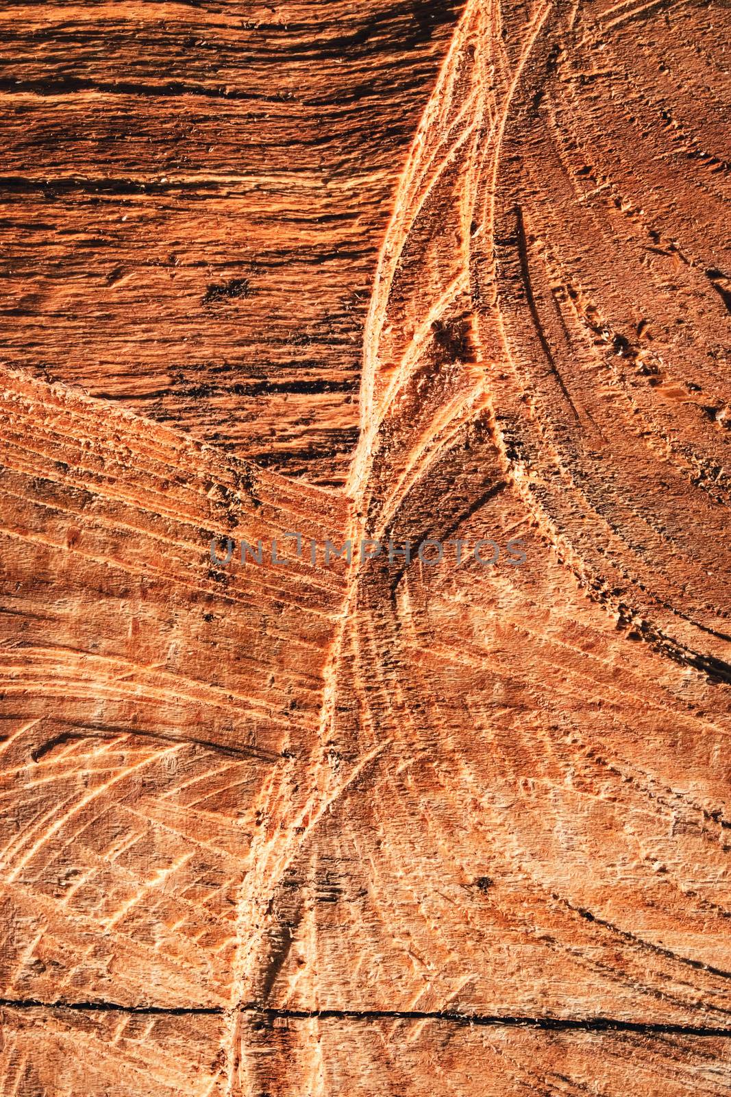 texture of brown scratched wood by Ahojdoma