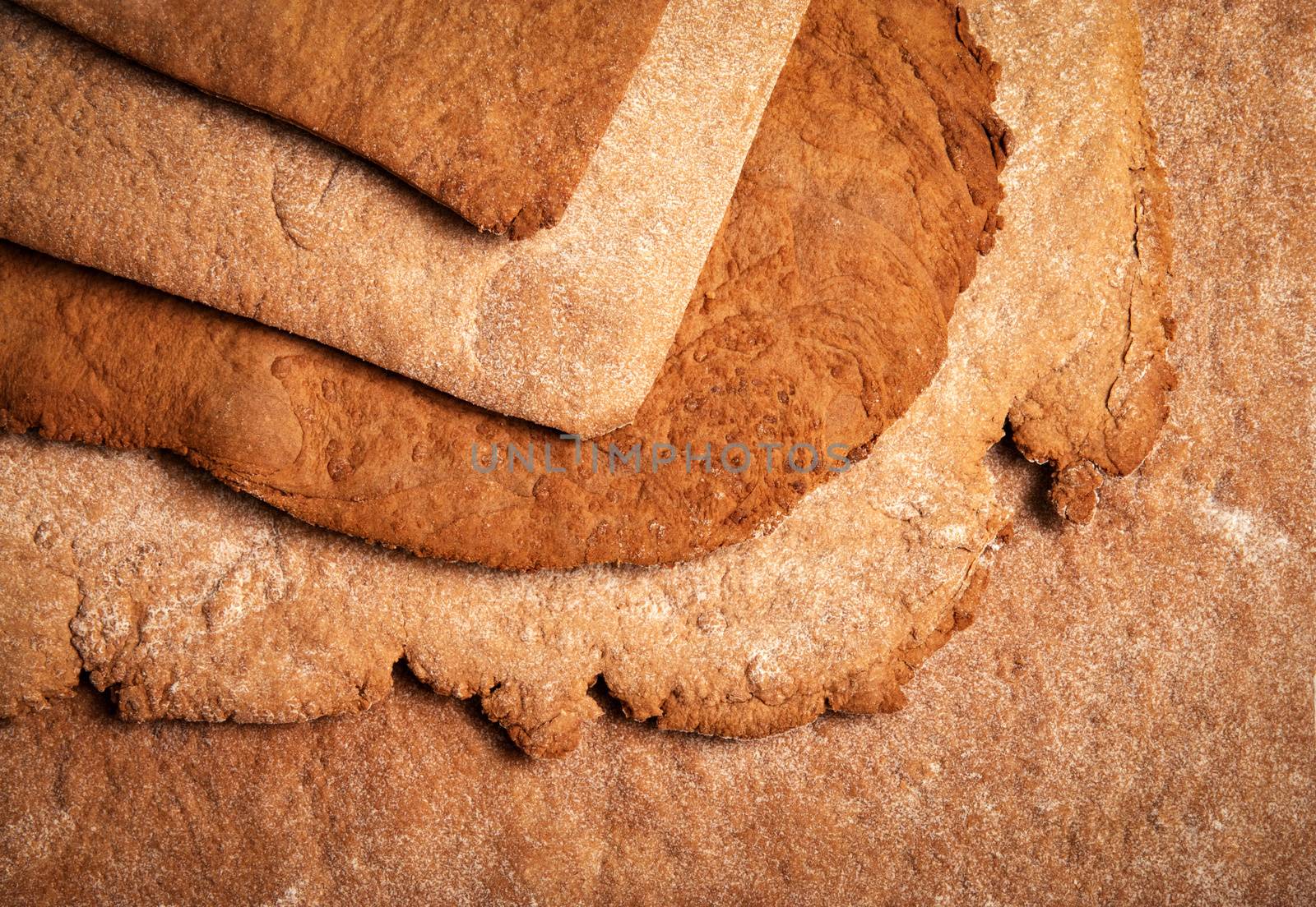 abstract background or texture baked honey dough