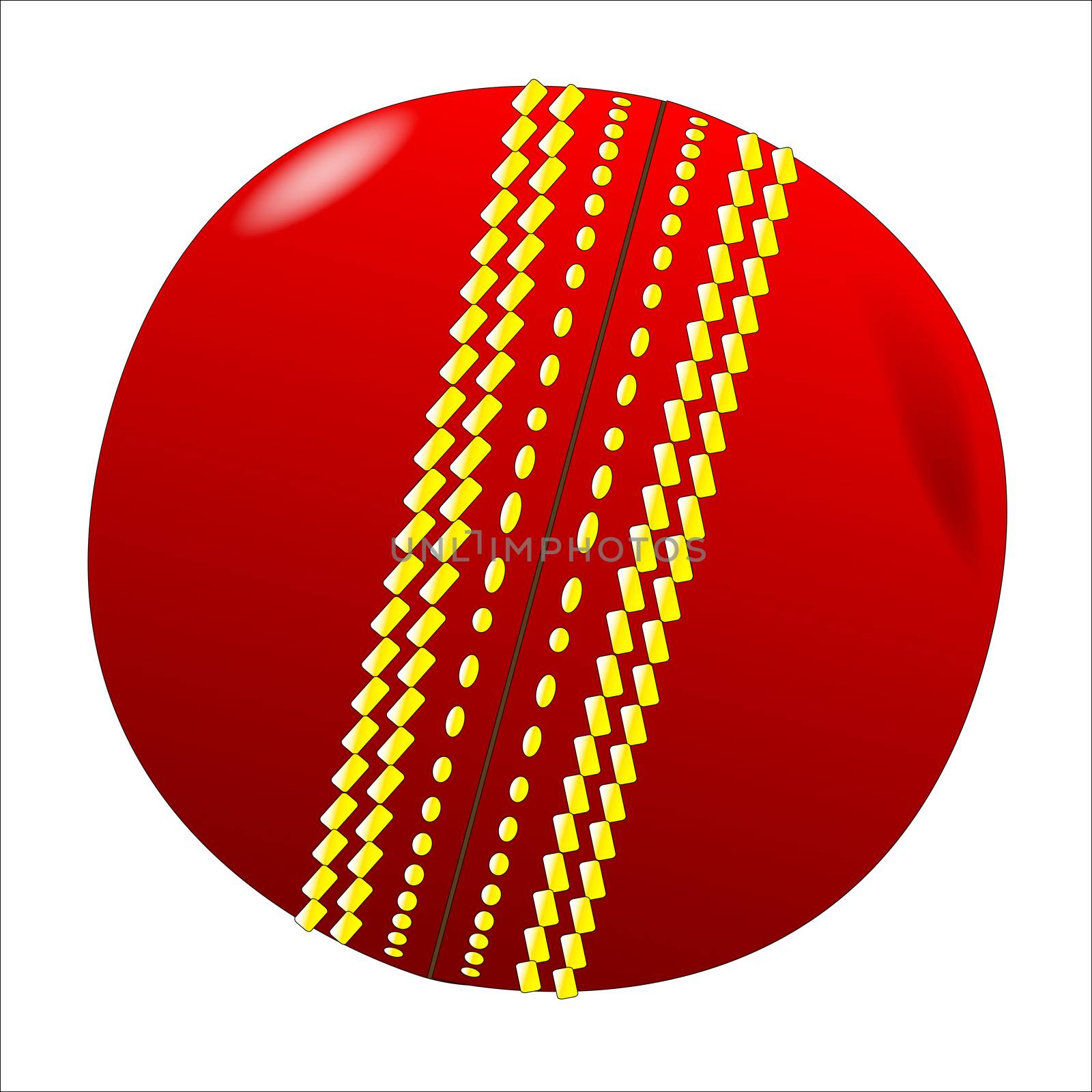 A cricket ball set against a white background.