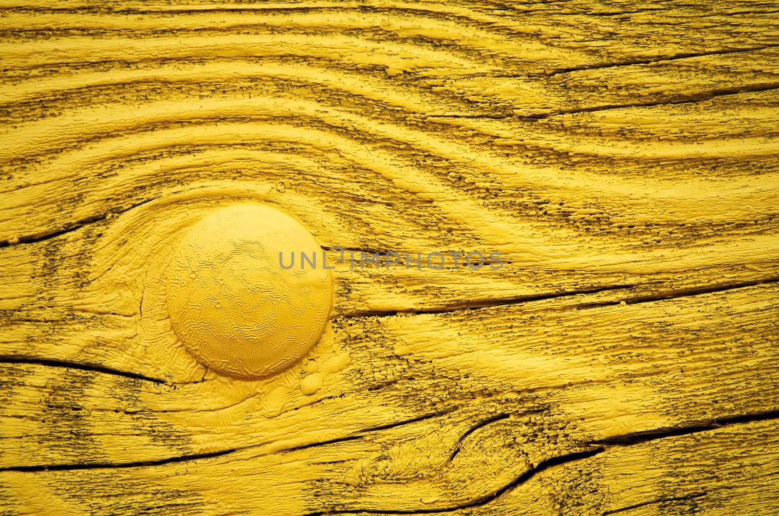 yellow painted wooden board with metal rivet by Ahojdoma