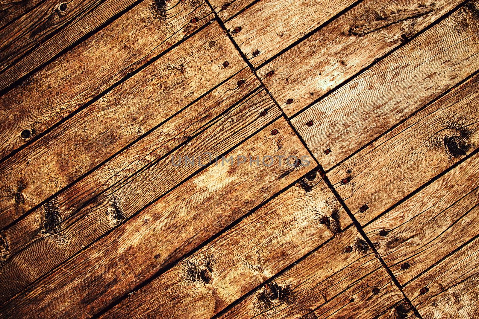 background or texture Detail of an old dark wooden floor