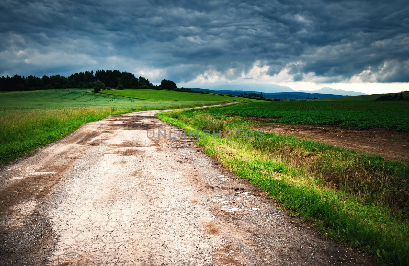 the path to the countryside under the cloud by Ahojdoma