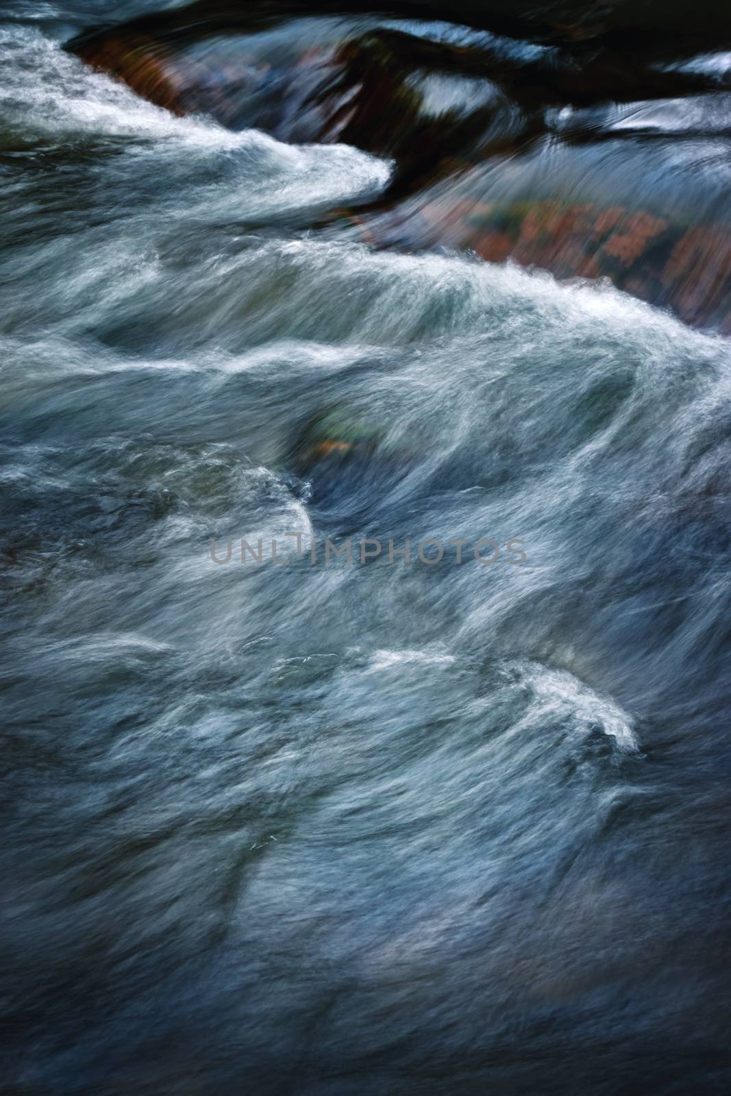 dark autumn wild river rapids by Ahojdoma