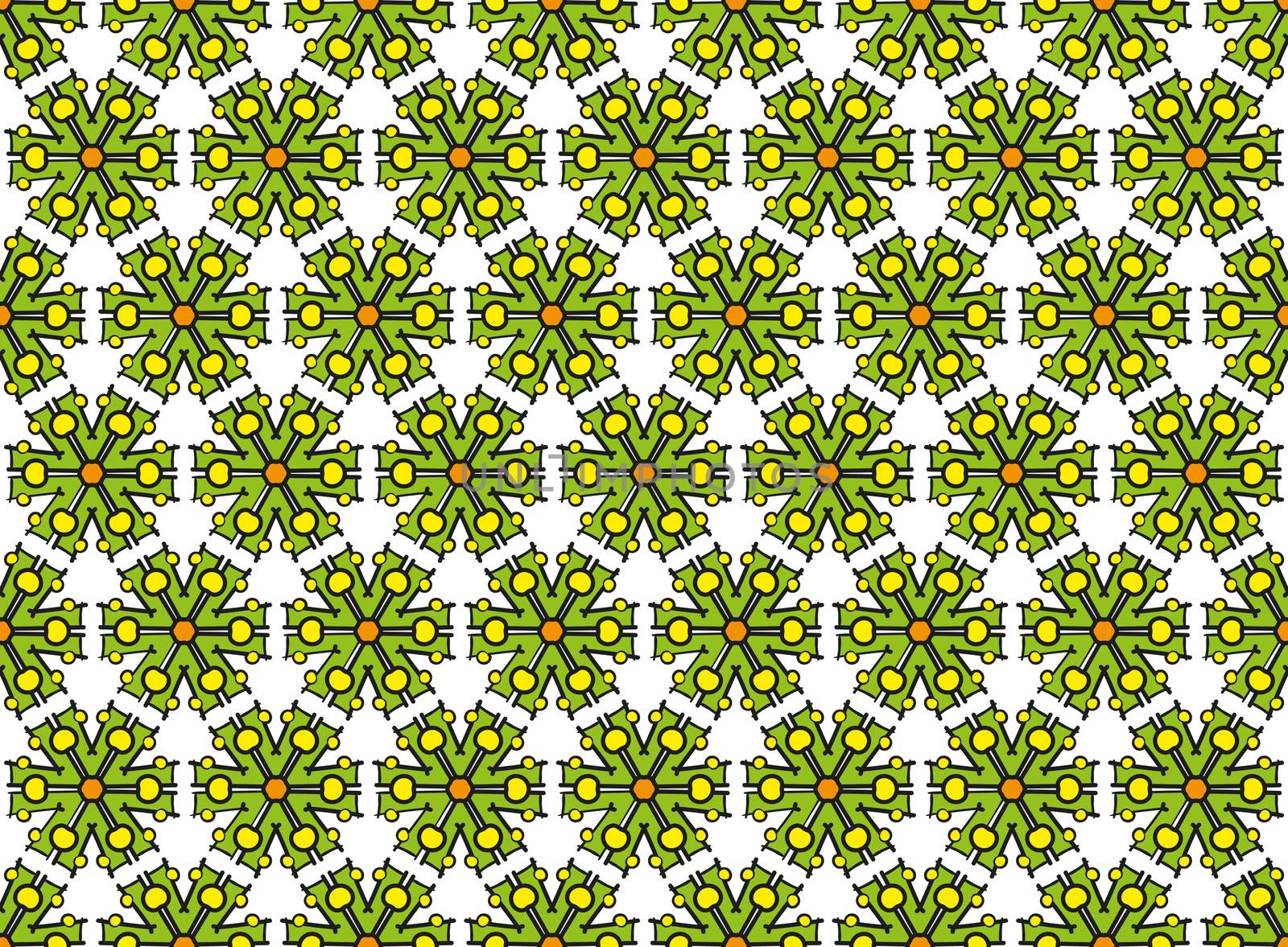 textile green hexagonal abstract pattern by Ahojdoma
