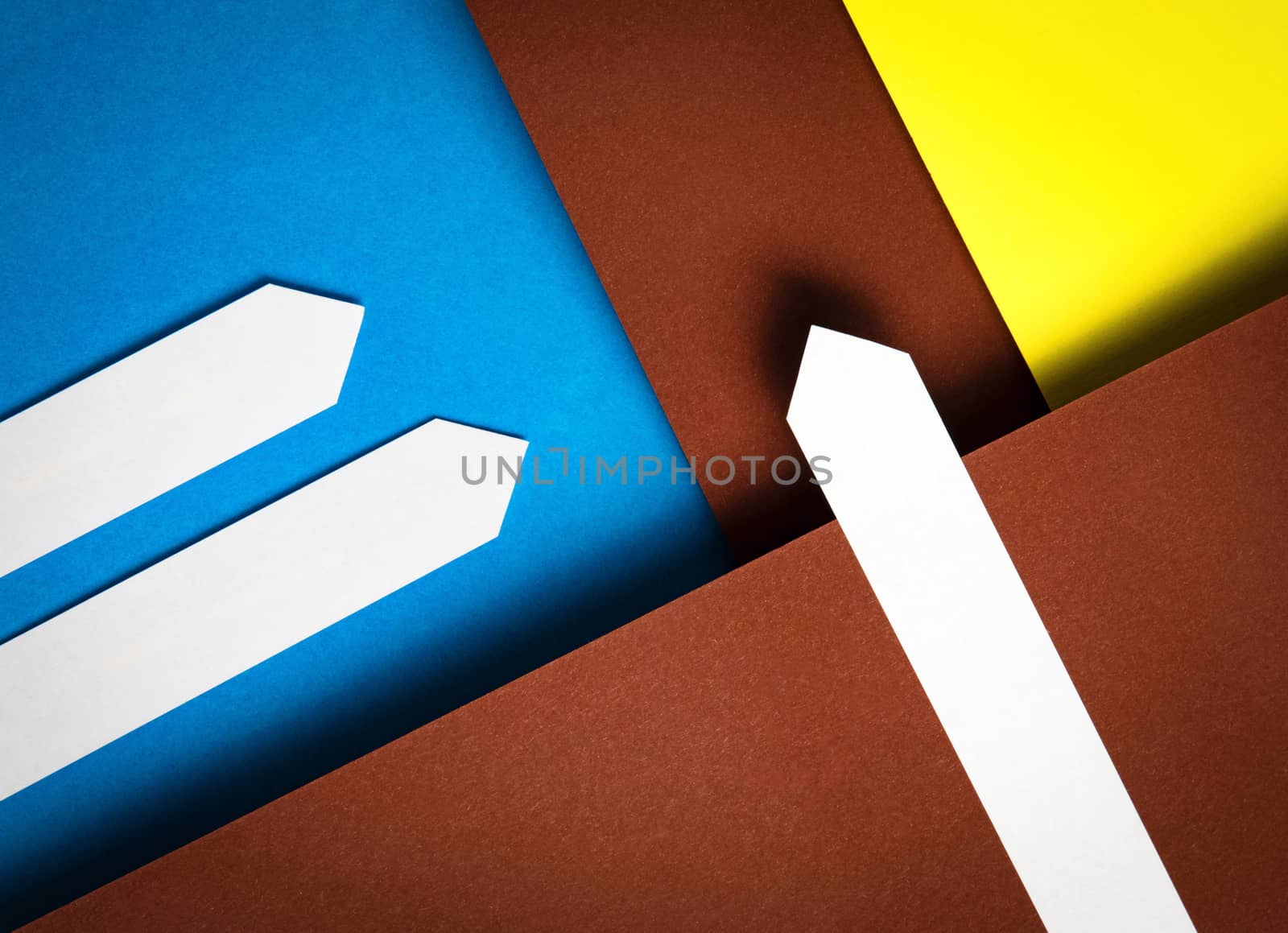 abstract background white paper arrows on a colored background