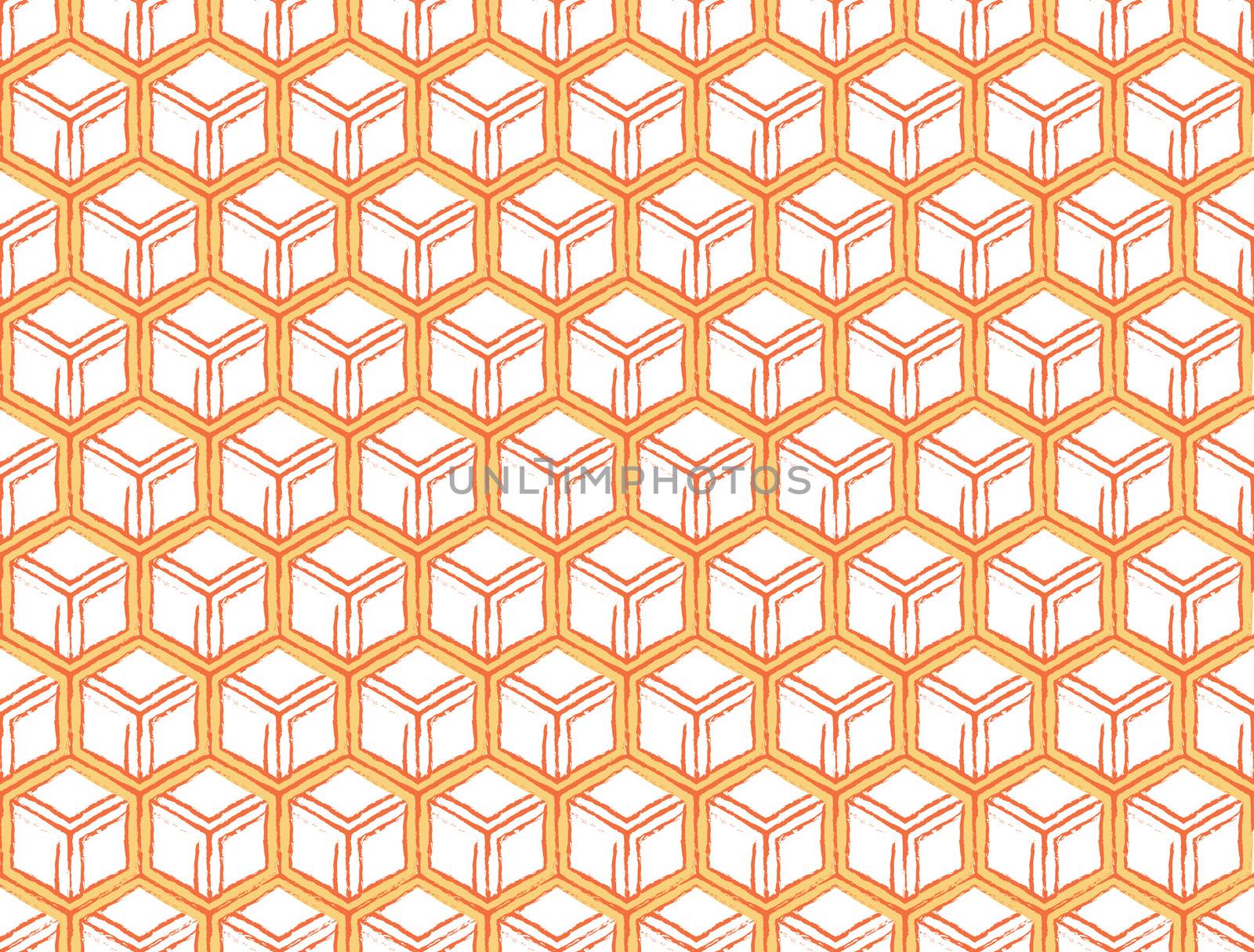 abstract background or paper 3D effect pattern of hexagonal orange