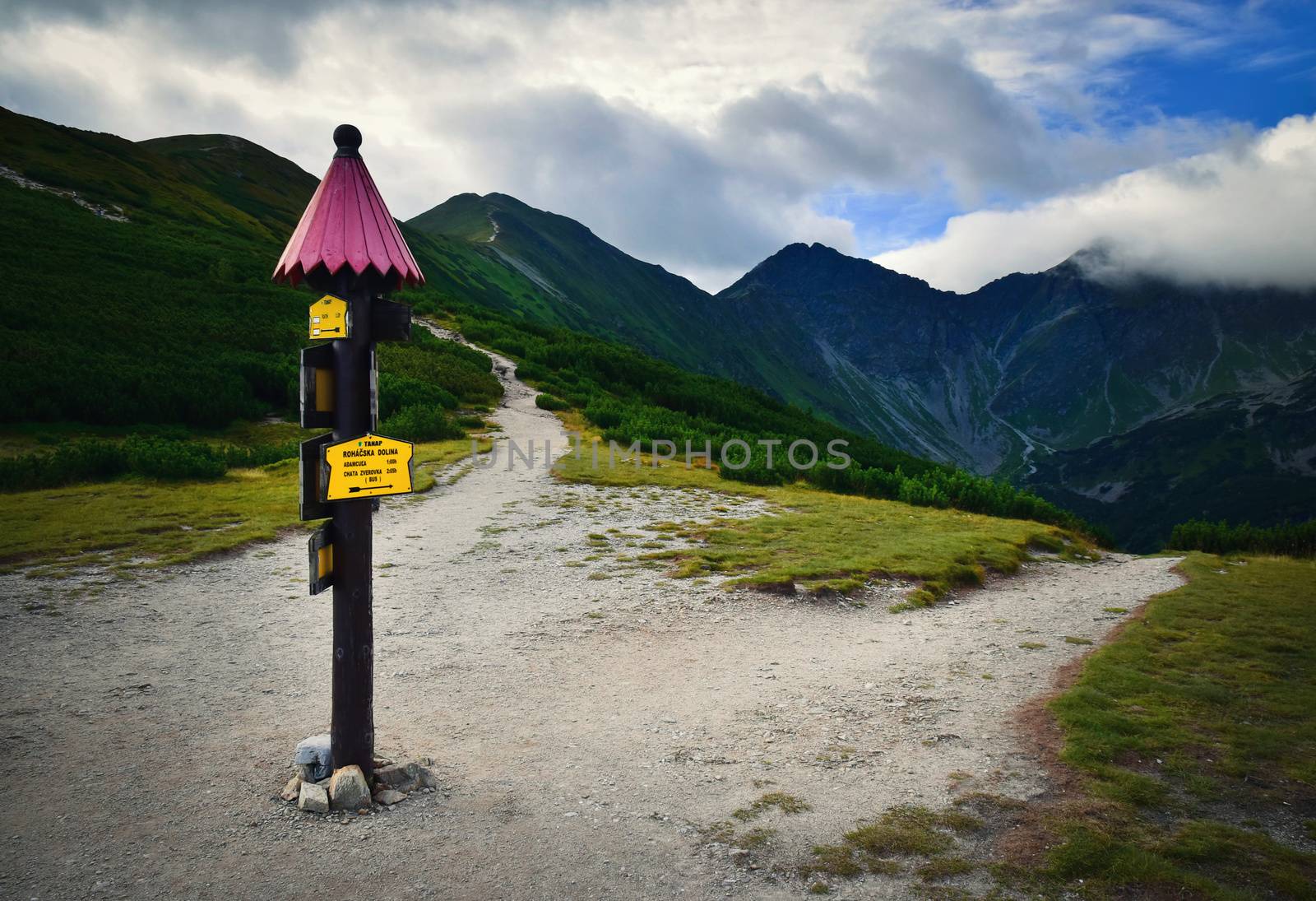 nature seasonal background sad mountain landscape before rain