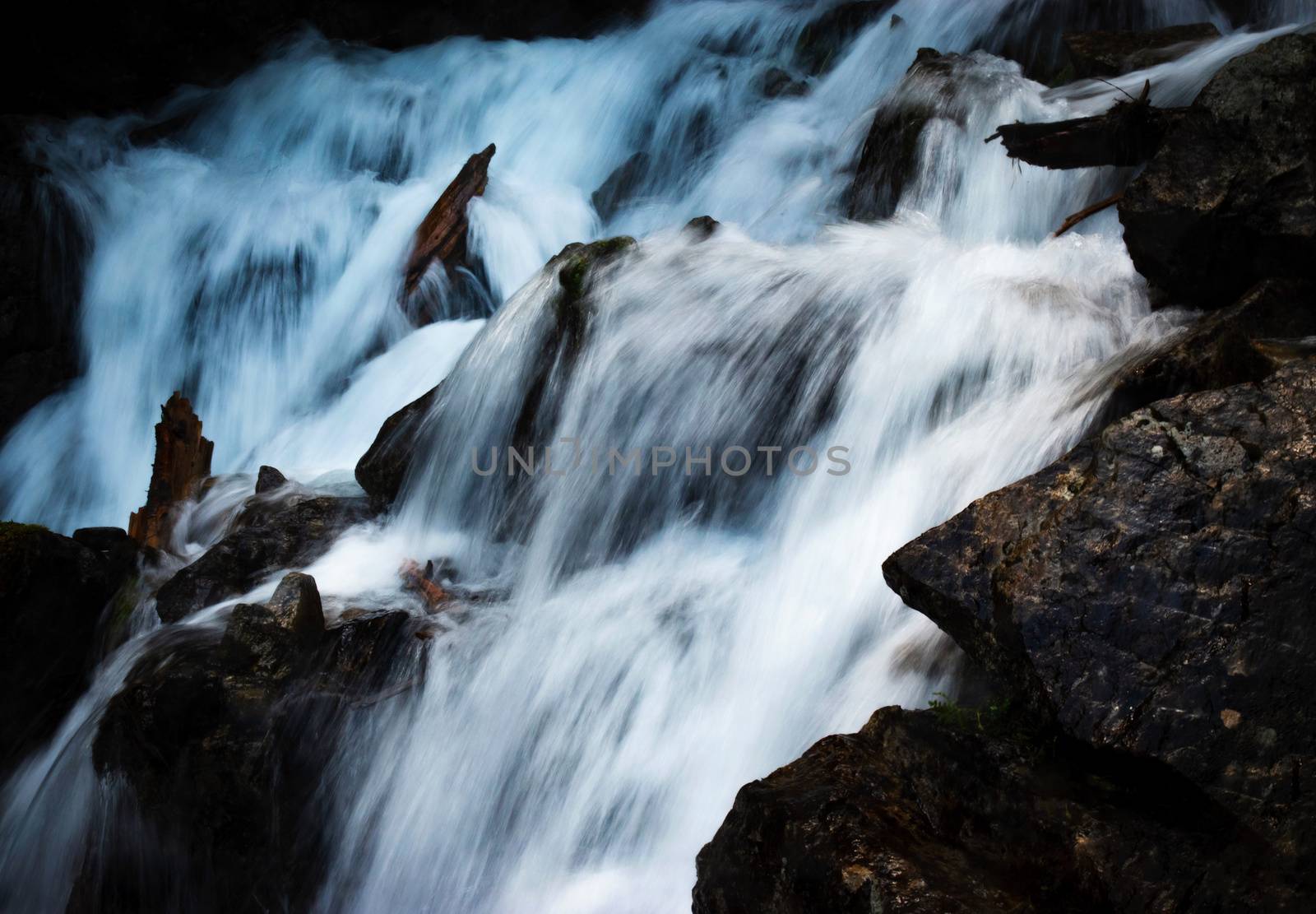 nature background detail the stormy mountain stream