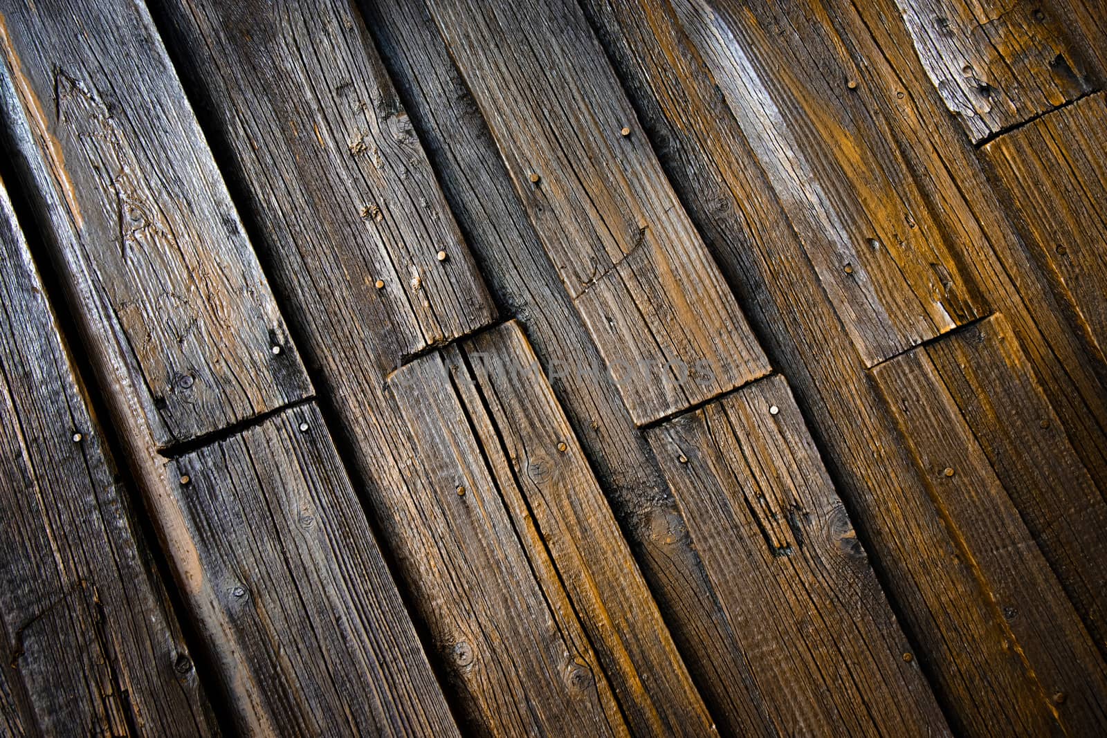 wooden boards with old paint by Ahojdoma