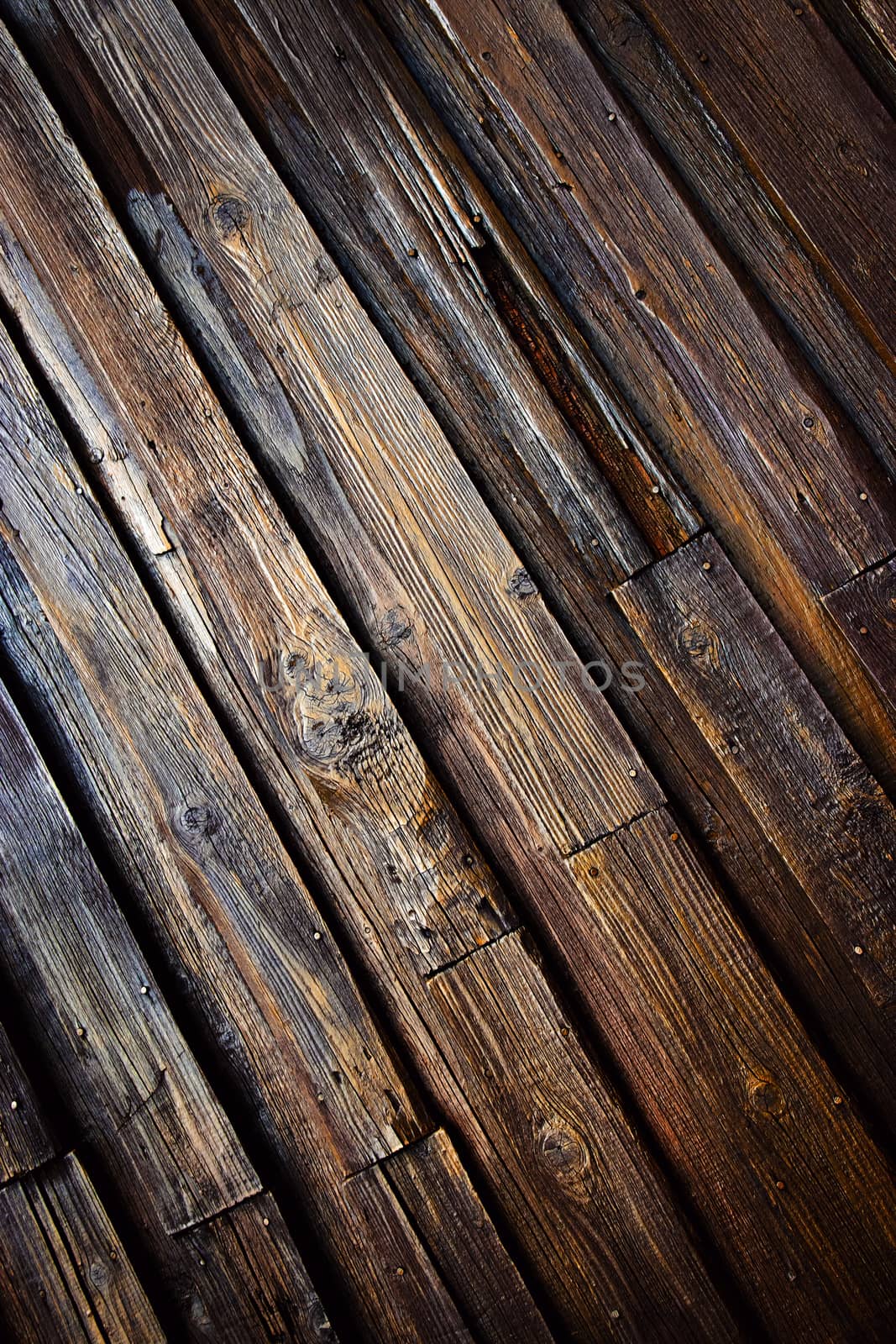 abstract detail of old wooden siding by Ahojdoma