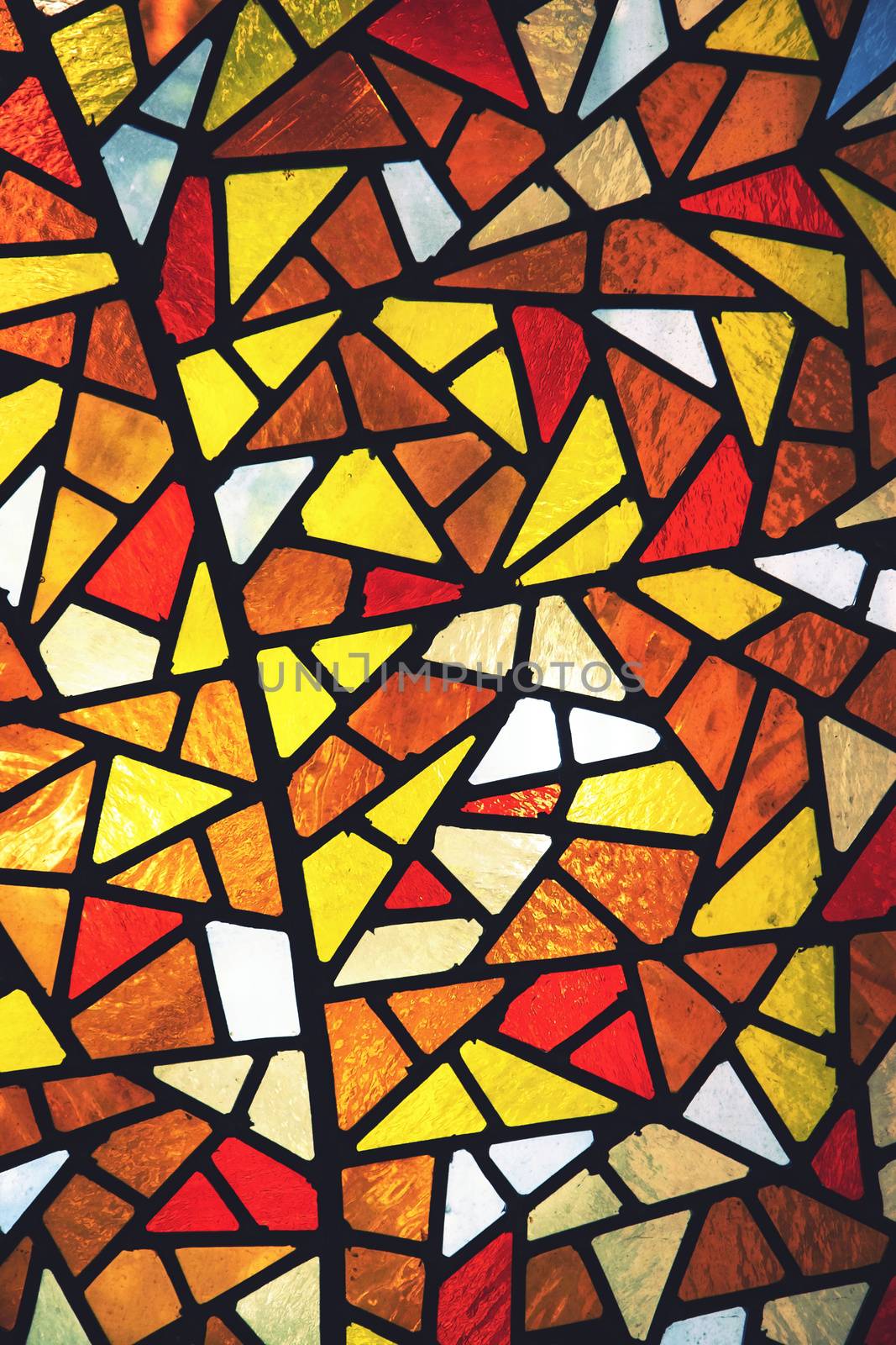 detail retro stained glass with colored glass by Ahojdoma