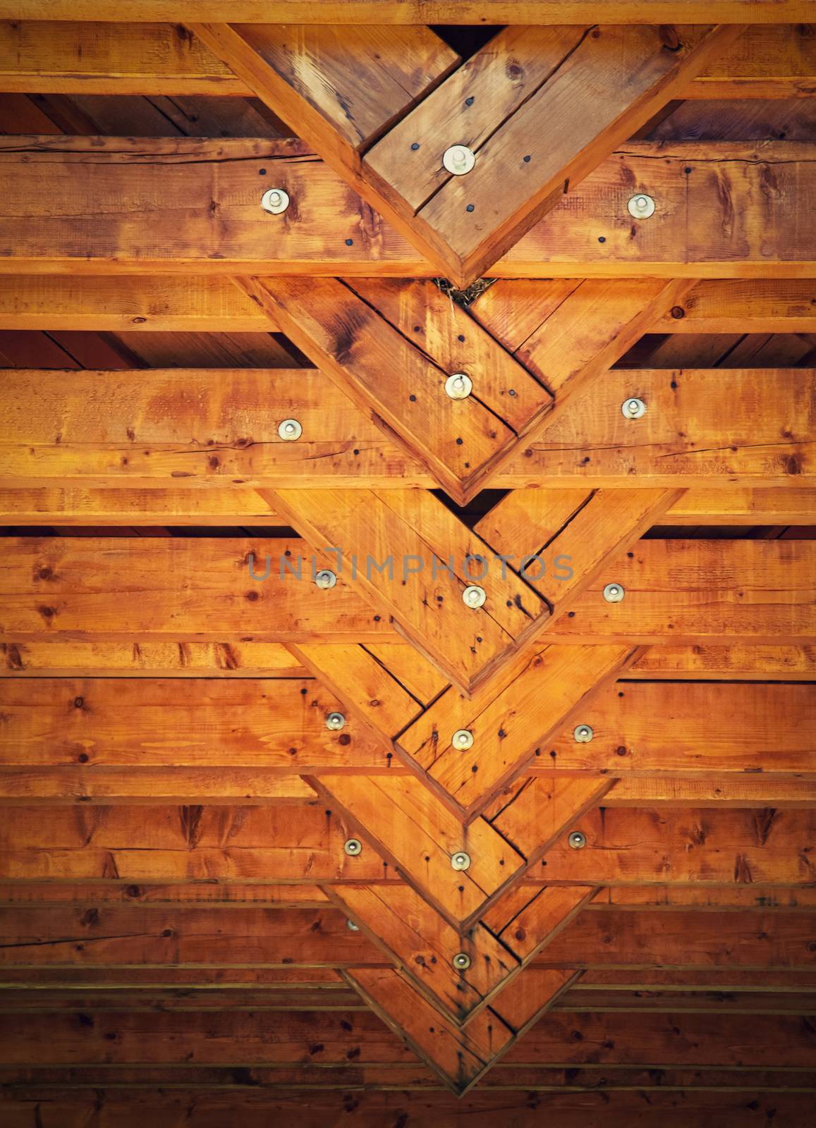 background or texture detail thewood beam truss roof
