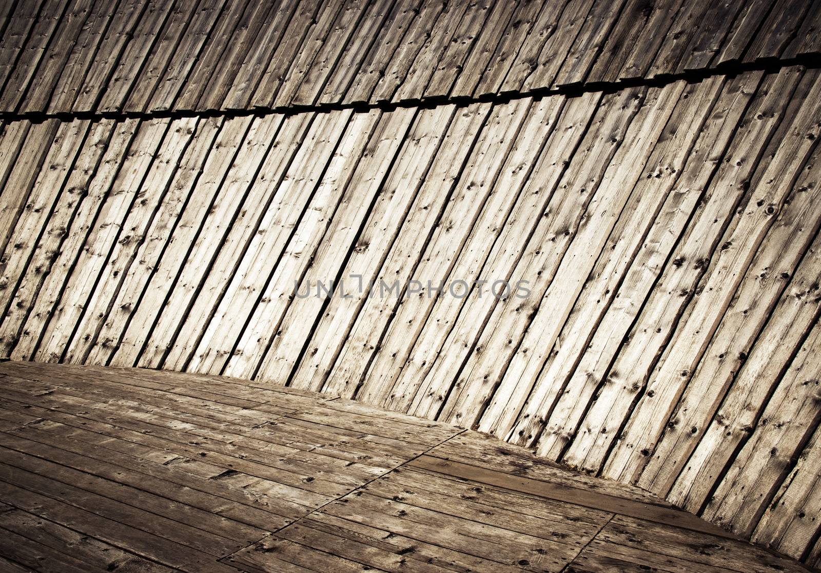 detail old wooden amphitheater by Ahojdoma