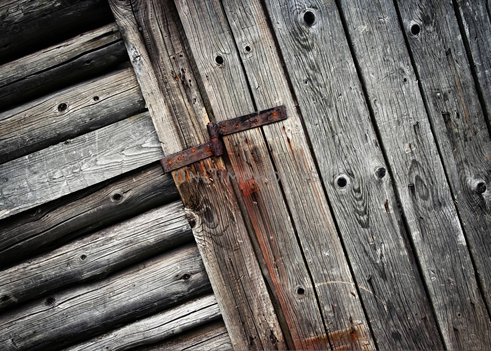 abstract background or texture detail door on an old wooden cottage