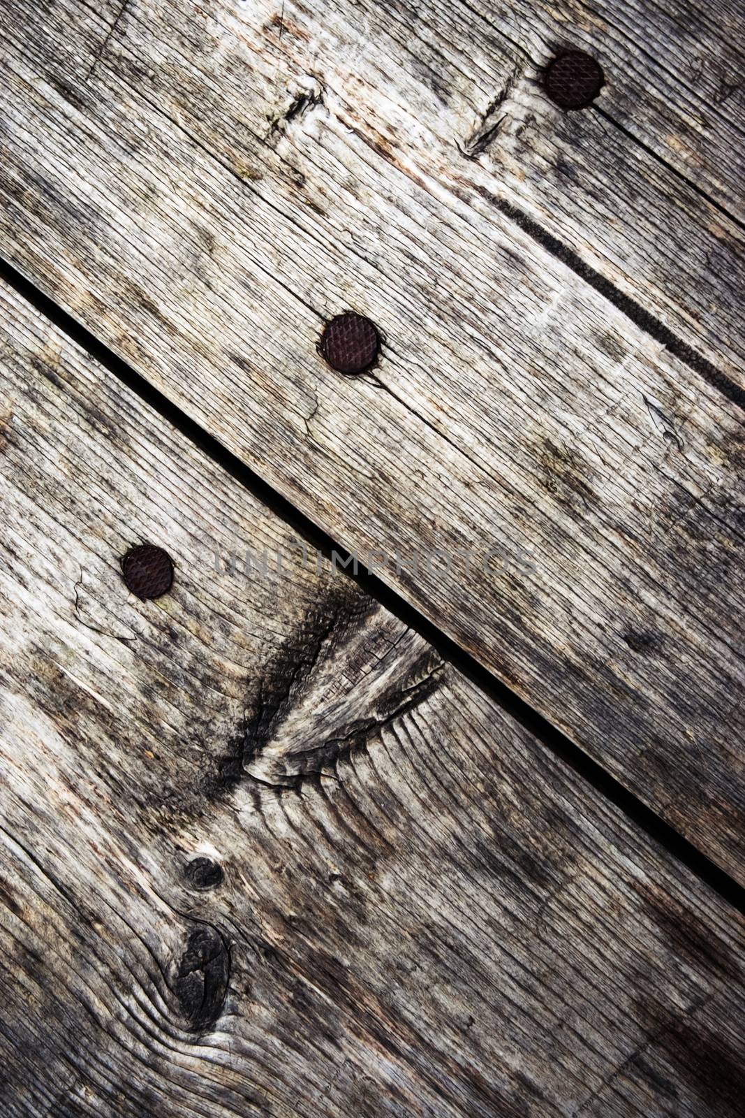 detail of old table with nails by Ahojdoma