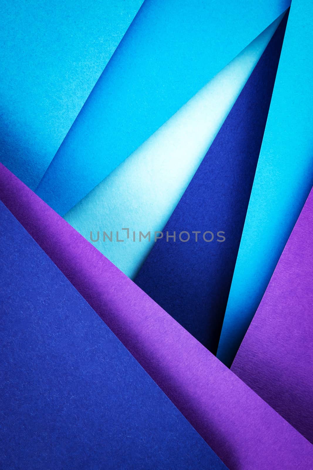 abstract composition of blue and purple papers by Ahojdoma